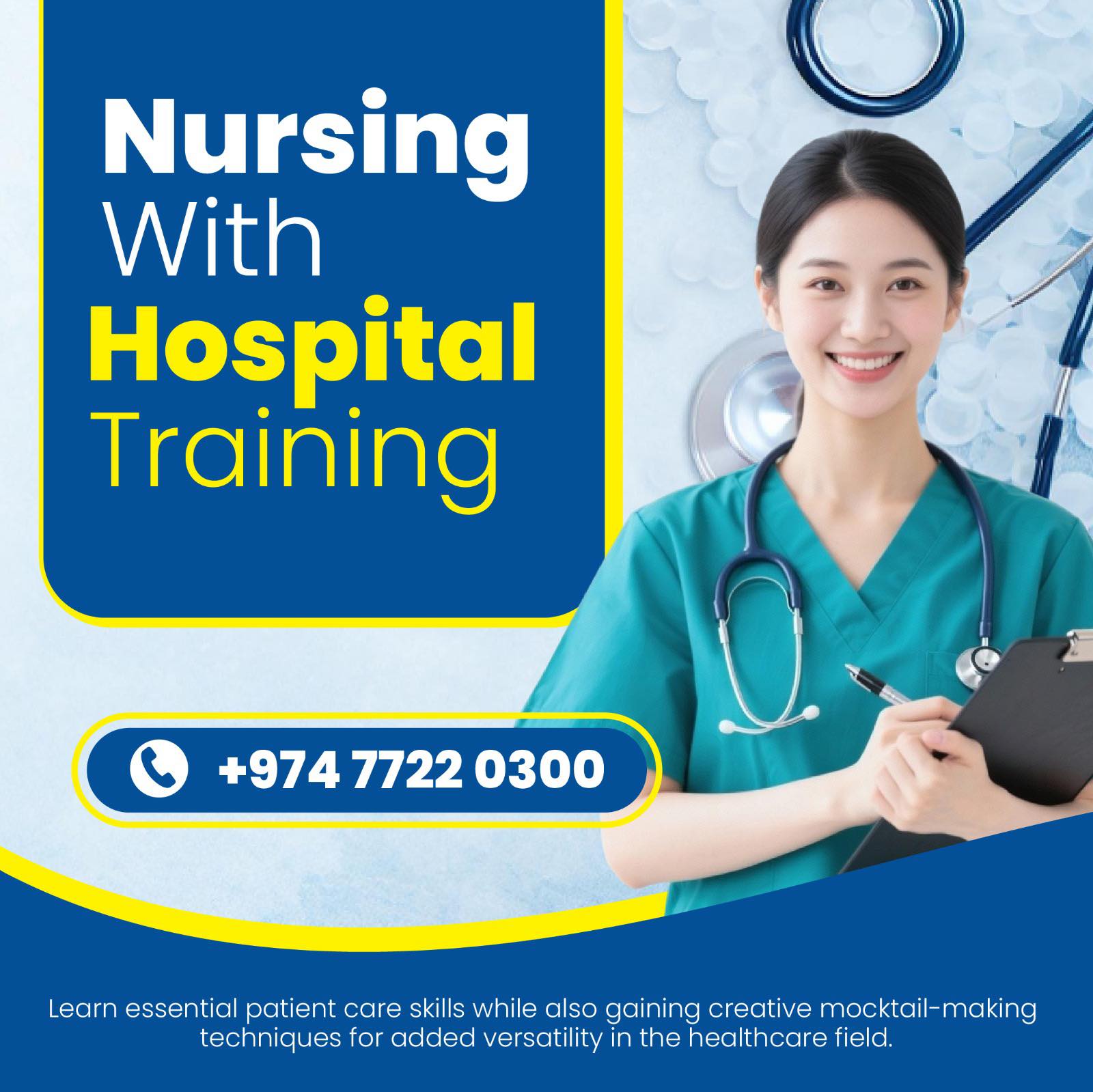 Students In Qatar By BMC Facebook ad: Start your Nursing Assistant training with real hospital…