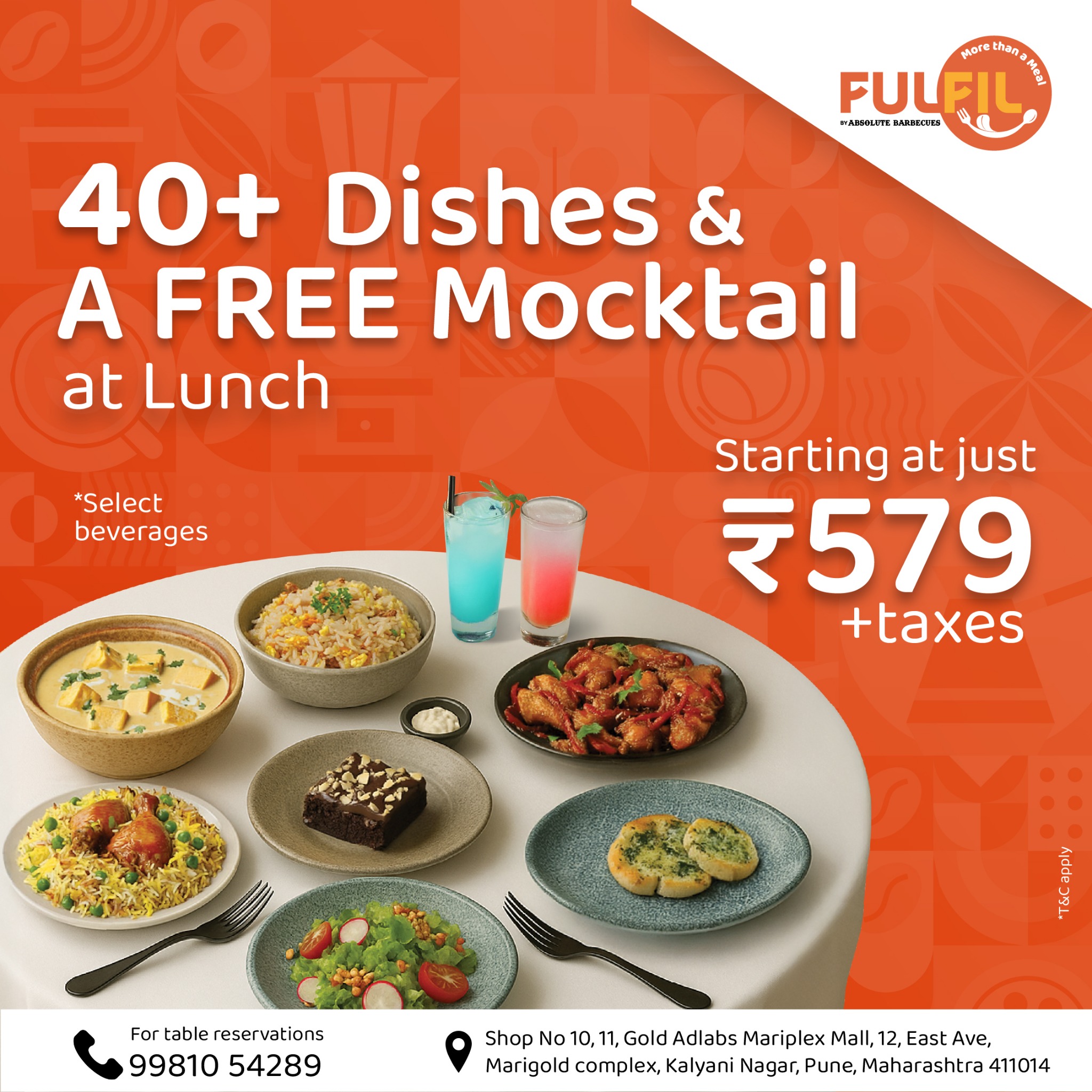 Fulfil -More than a meal Facebook ad: Free Mocktail + Buffet