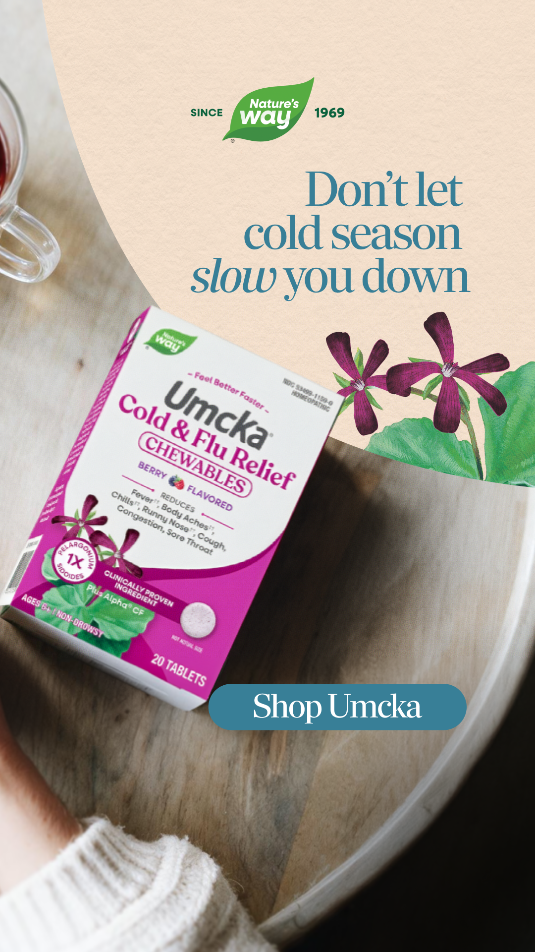 Nature's Way Brands Facebook ad: Be prepared for cold season