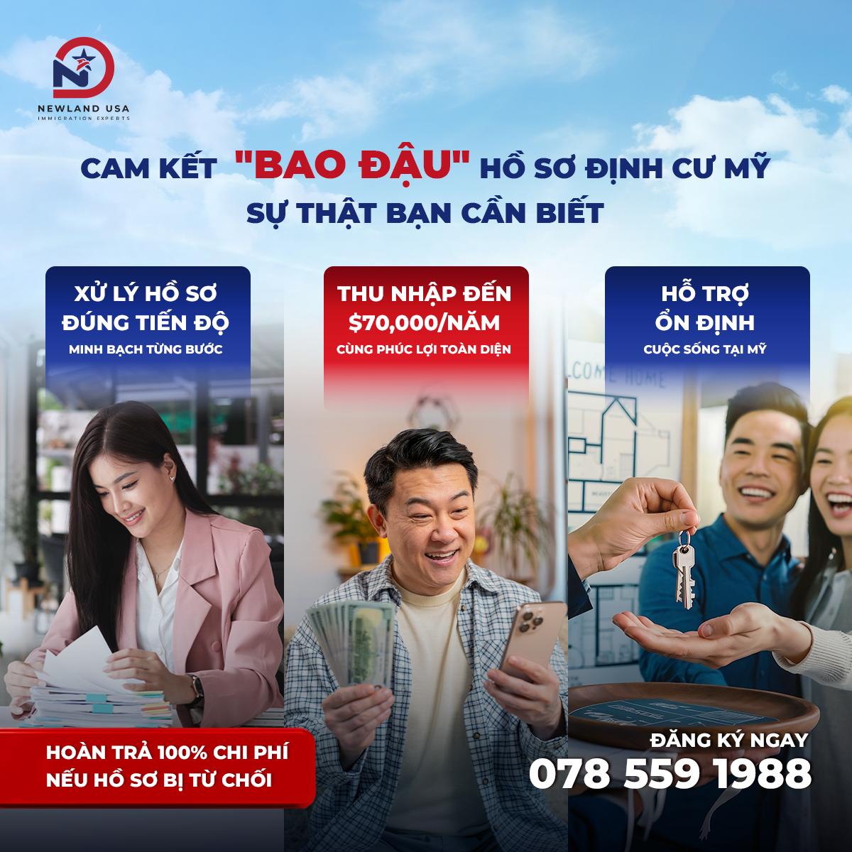 Newland USA Định cư Mỹ diện lao động EB3 và đầu tư EB5 Facebook ad