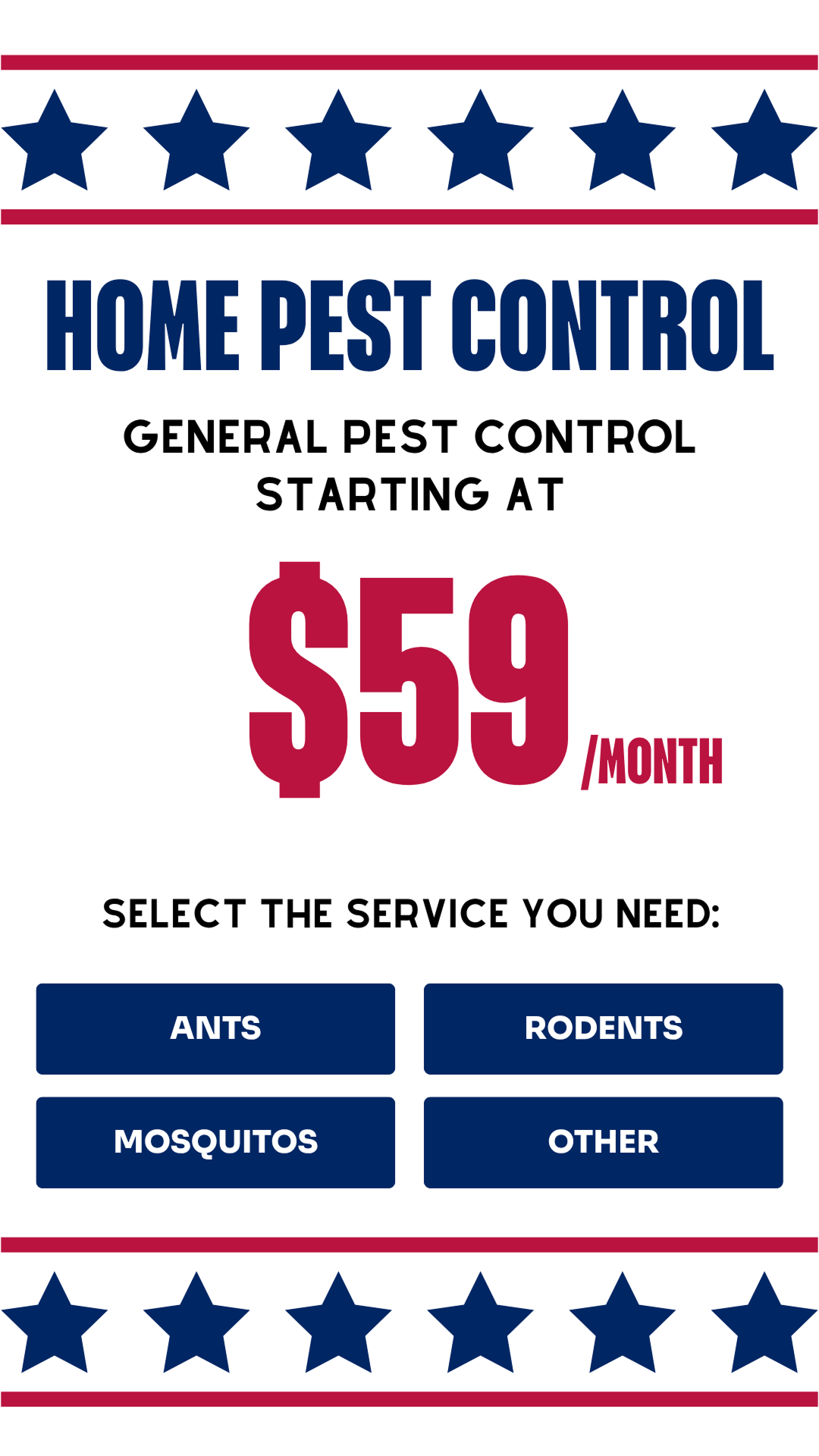 Hawx Pest Control Facebook ad: $59 for Real Pest Control That Lasts