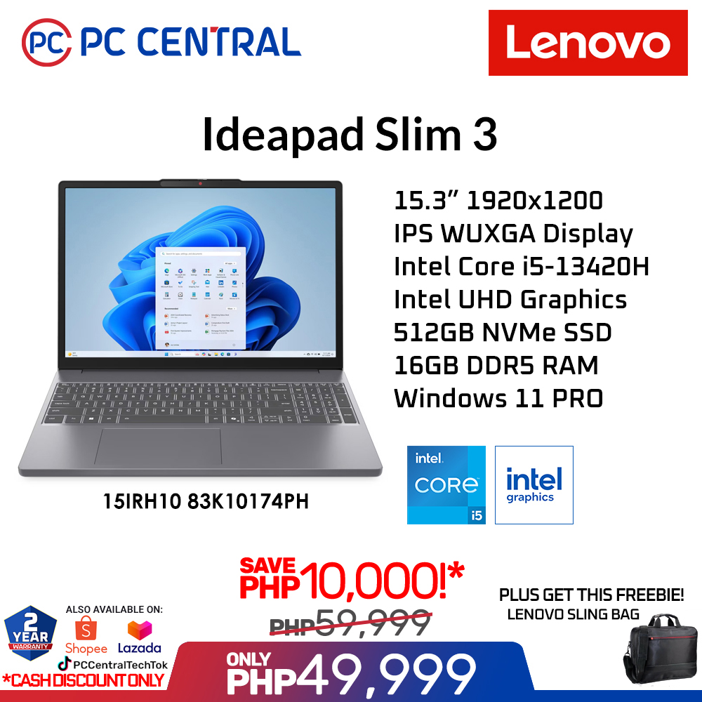 PC Central Facebook ad: BOOST YOUR PRODUCTIVITY WITH THE LENOVO IDEAPAD SLIM…