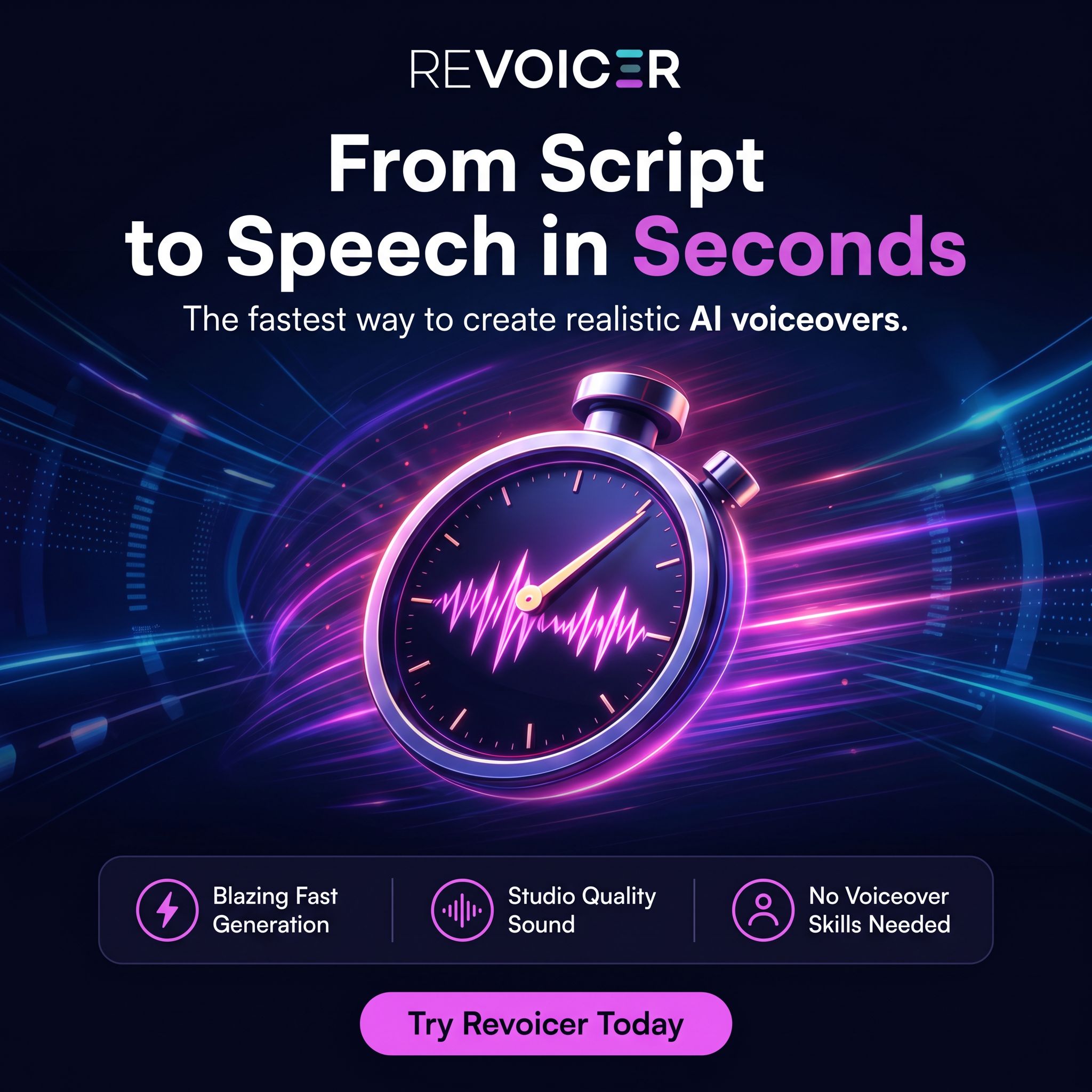 Revoicer - AI Text To Speech Facebook ad: Special Offer Ends Soon One Time Payment No Monthly Fees