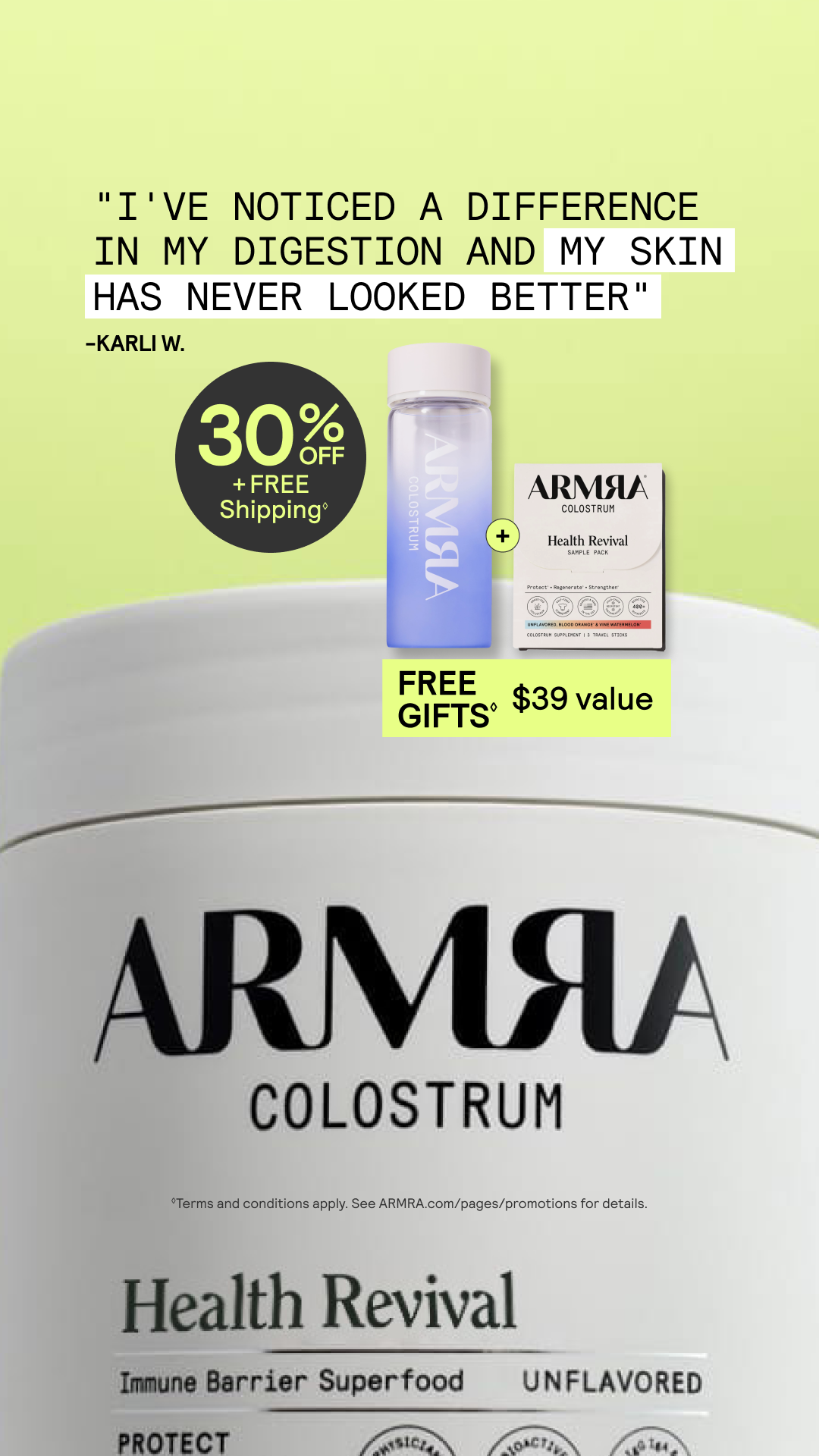 ARMRA Facebook ad