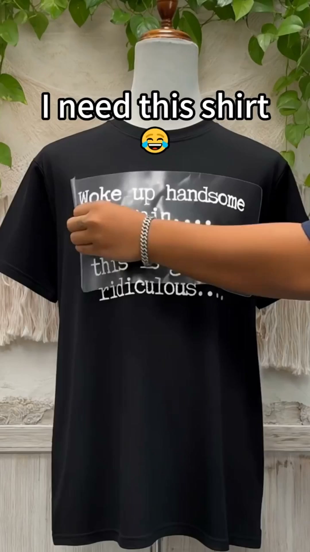 TOOAI Facebook ad: 1. Woke Up Handsome Again Funny Sarcastic Quote T‑Shirt