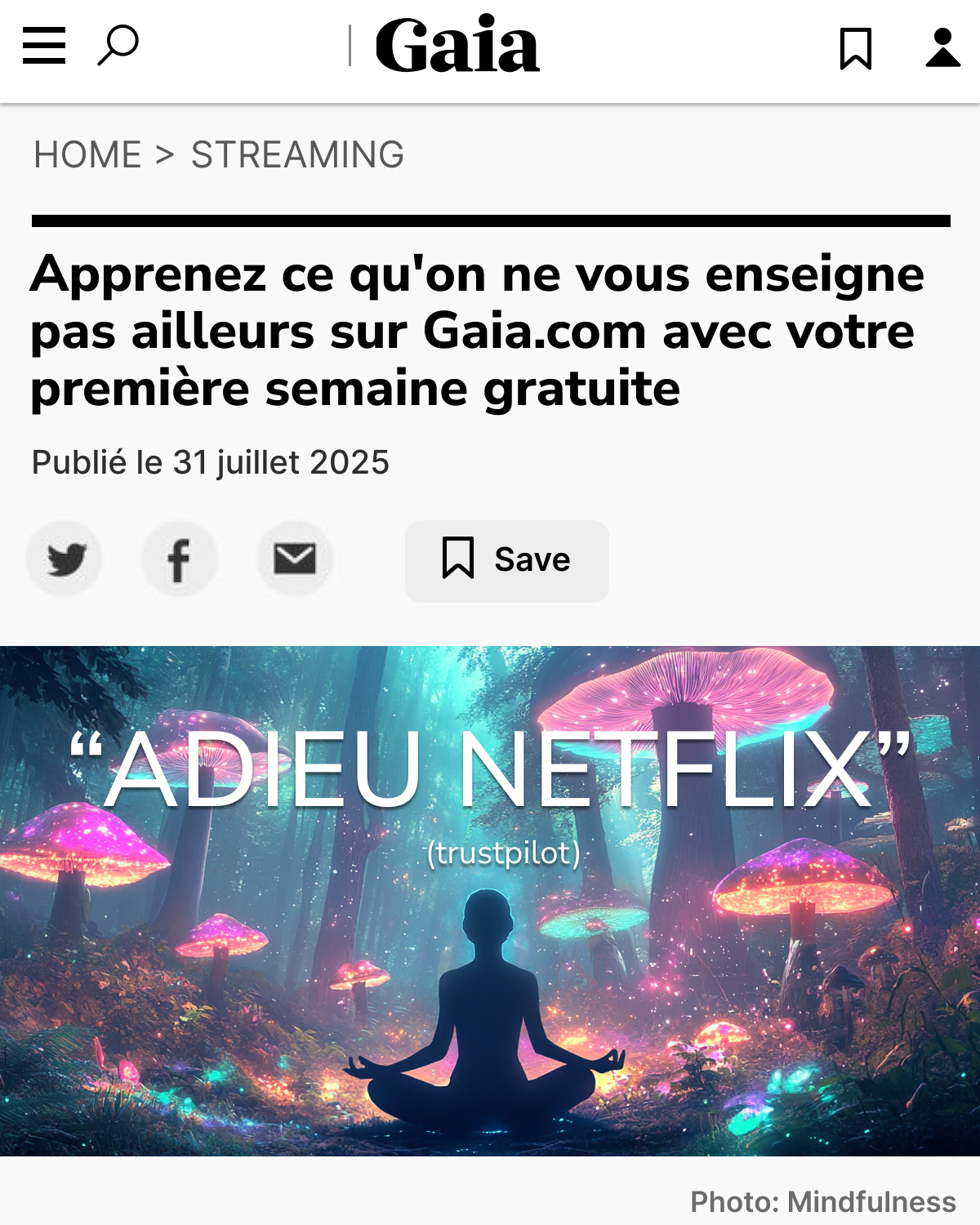 Nous Sommes Gaia Facebook ad