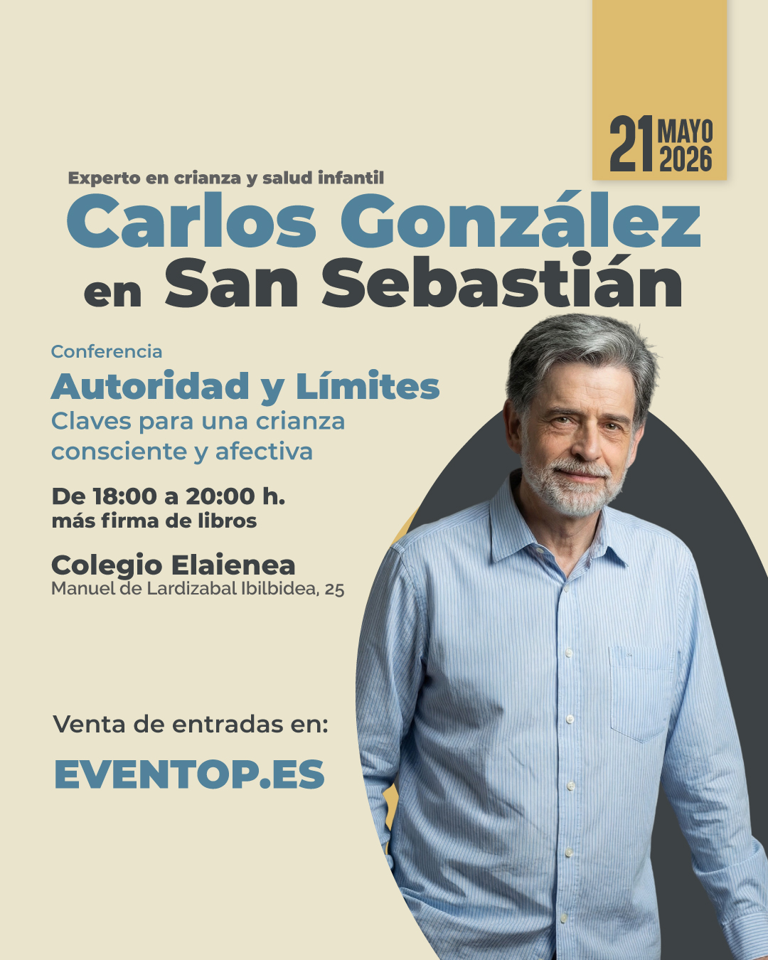 Eventop Facebook ad: Carlos González en San Sebastián, con la conferencia…