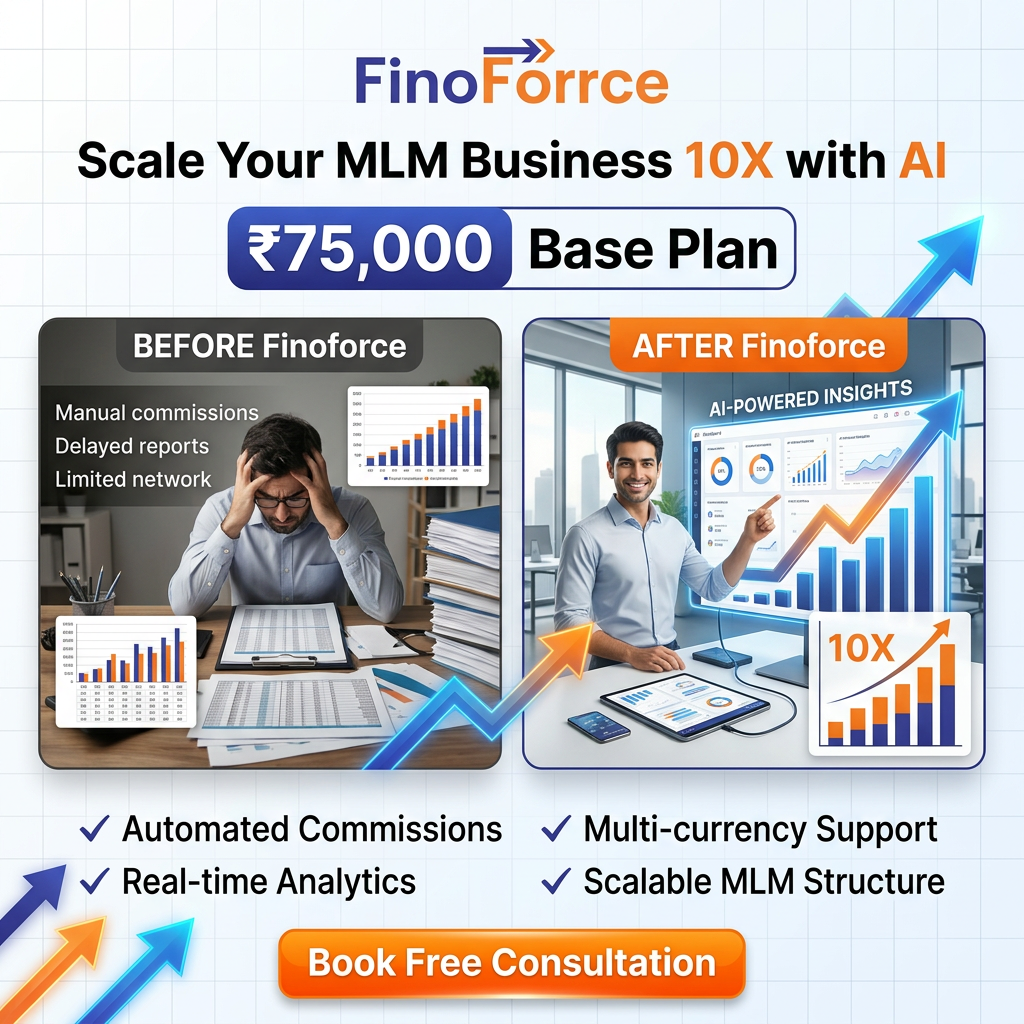 FinoForce - Best MLM Software Development Company in India Facebook ad: Scale Your MLM Network Effortlessly
