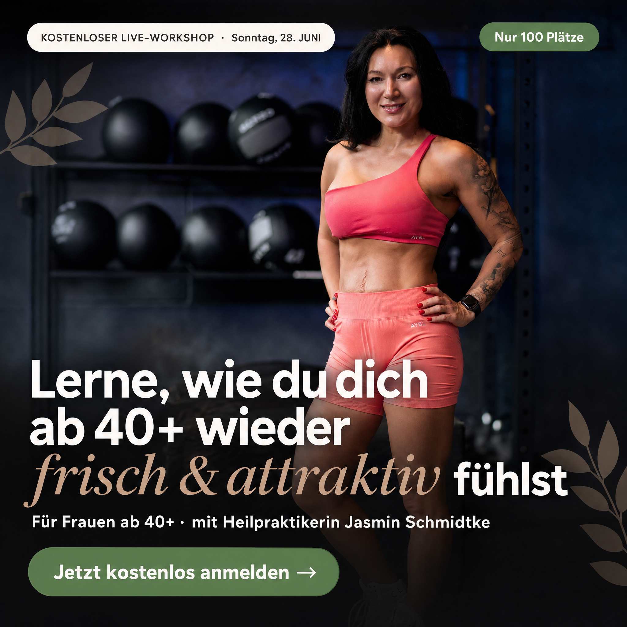 Jasmin Schmidtke Facebook ad: Kostenloser Workshop am Sonntag, 28. Juni