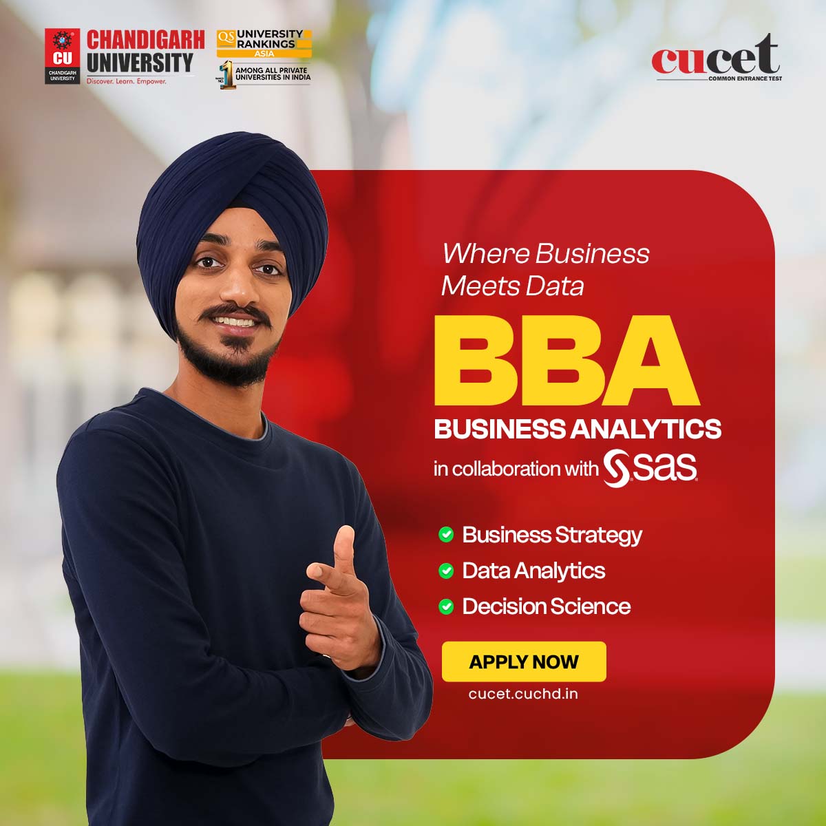 University School of Business - Chandigarh University Facebook ad