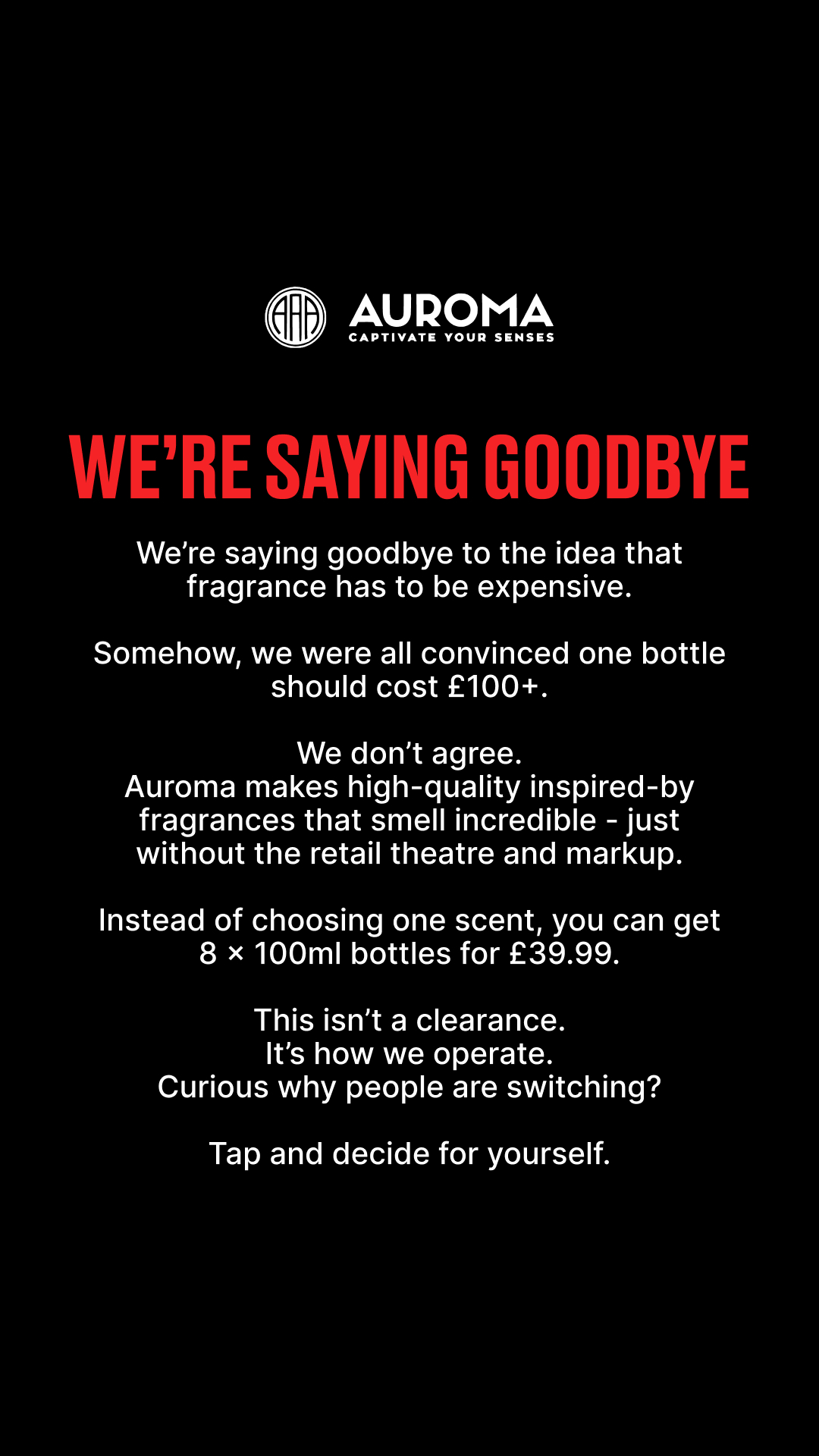 Auroma Fragrances Facebook ad