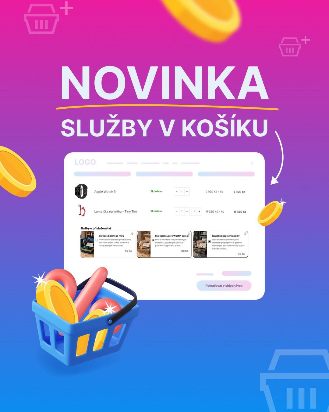 Upsell a cross sell - Shoptet doplněk Facebook ad