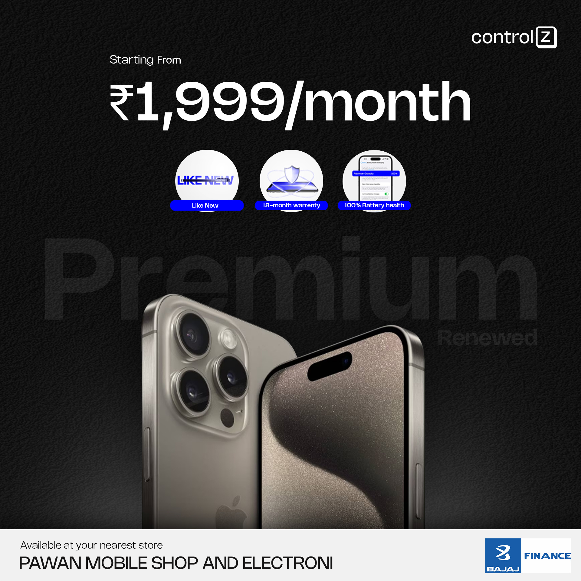 ControlZ Facebook ad: Available at Pawan Mobile Shop And Electroni- 9161541316