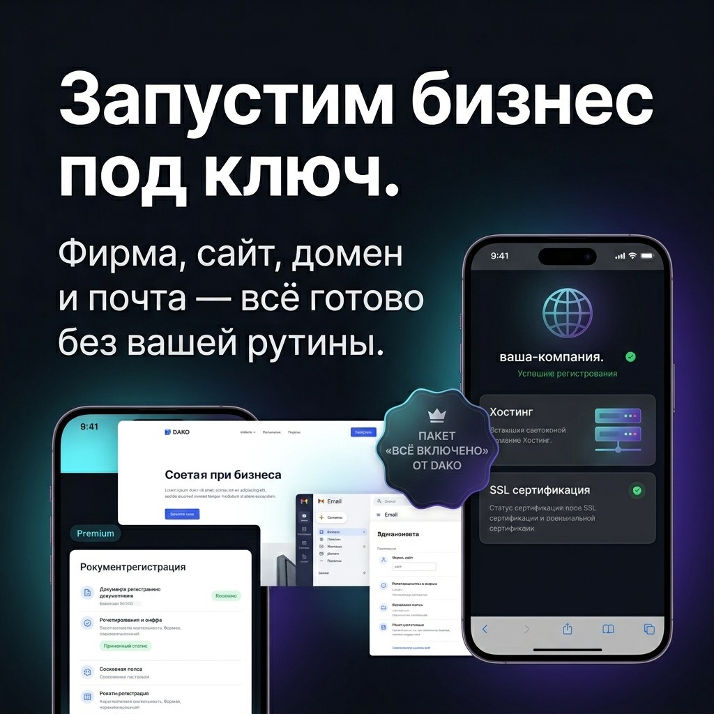 DAKO Websites Design AI SEO Facebook ad: Устали тратить время на регистрацию и настройку?