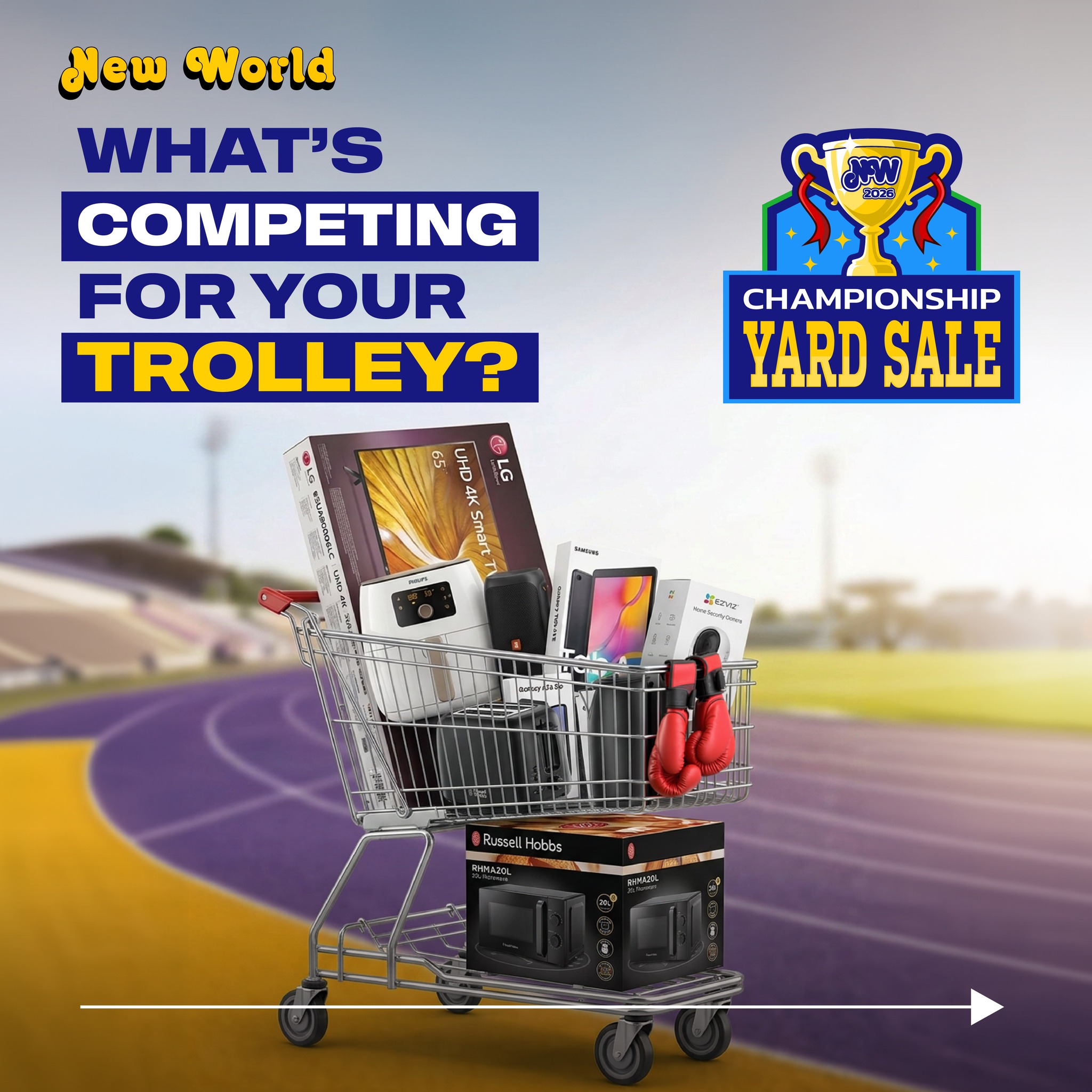 New World Menlyn Facebook ad: Your trolley has some decisions to make.