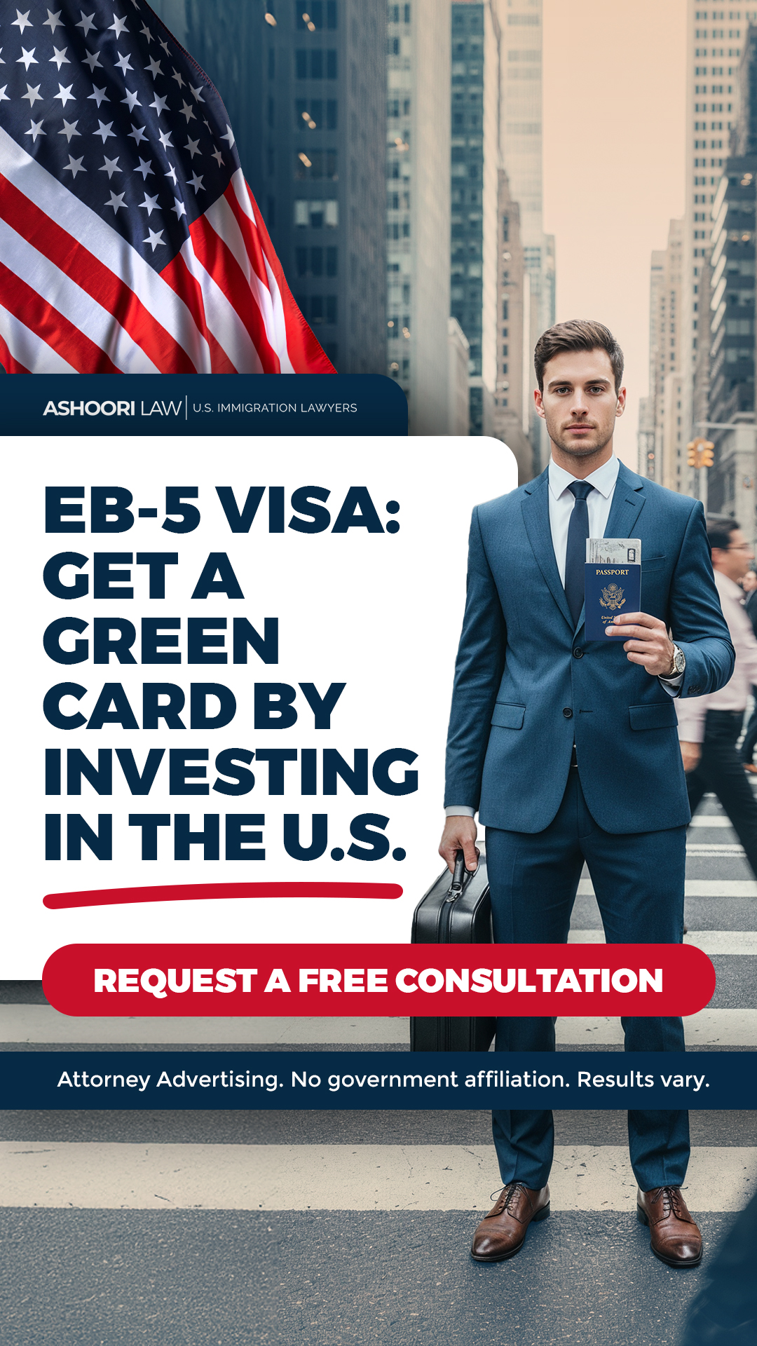 Ashoori Law - US Immigration Lawyers Facebook ad