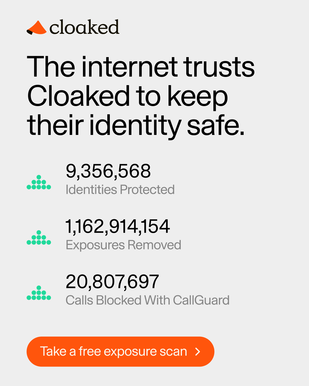 Cloaked Inc. Facebook ad