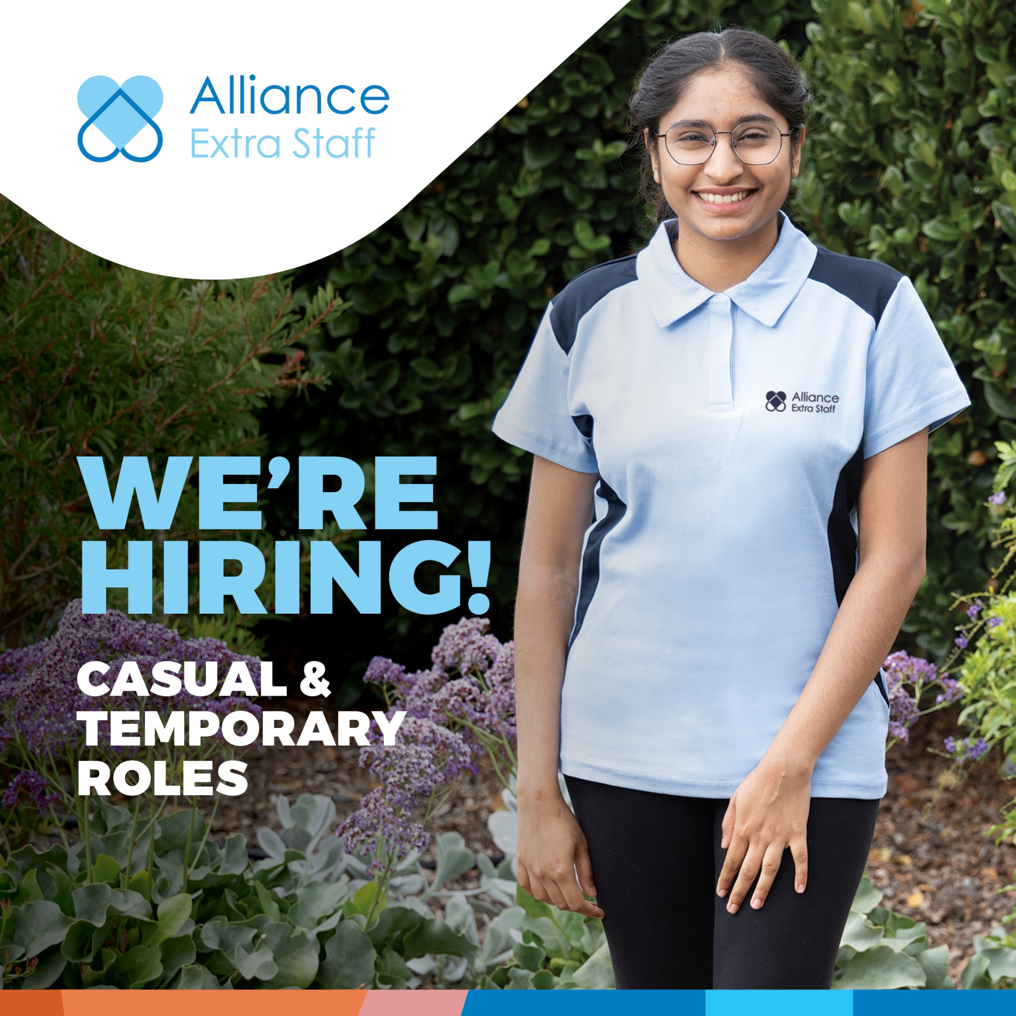 Alliance Extra Staff Facebook ad: Register today.