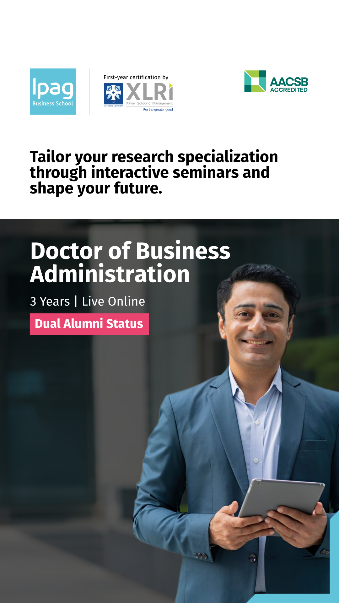 IPAG Doctor of Business Administration with XLRI Certification Facebook ad from Jan 5, 2026