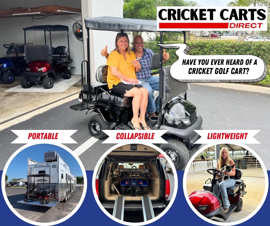 Cricket Carts Direct Facebook ad: Learn More About Cricket Mini Carts