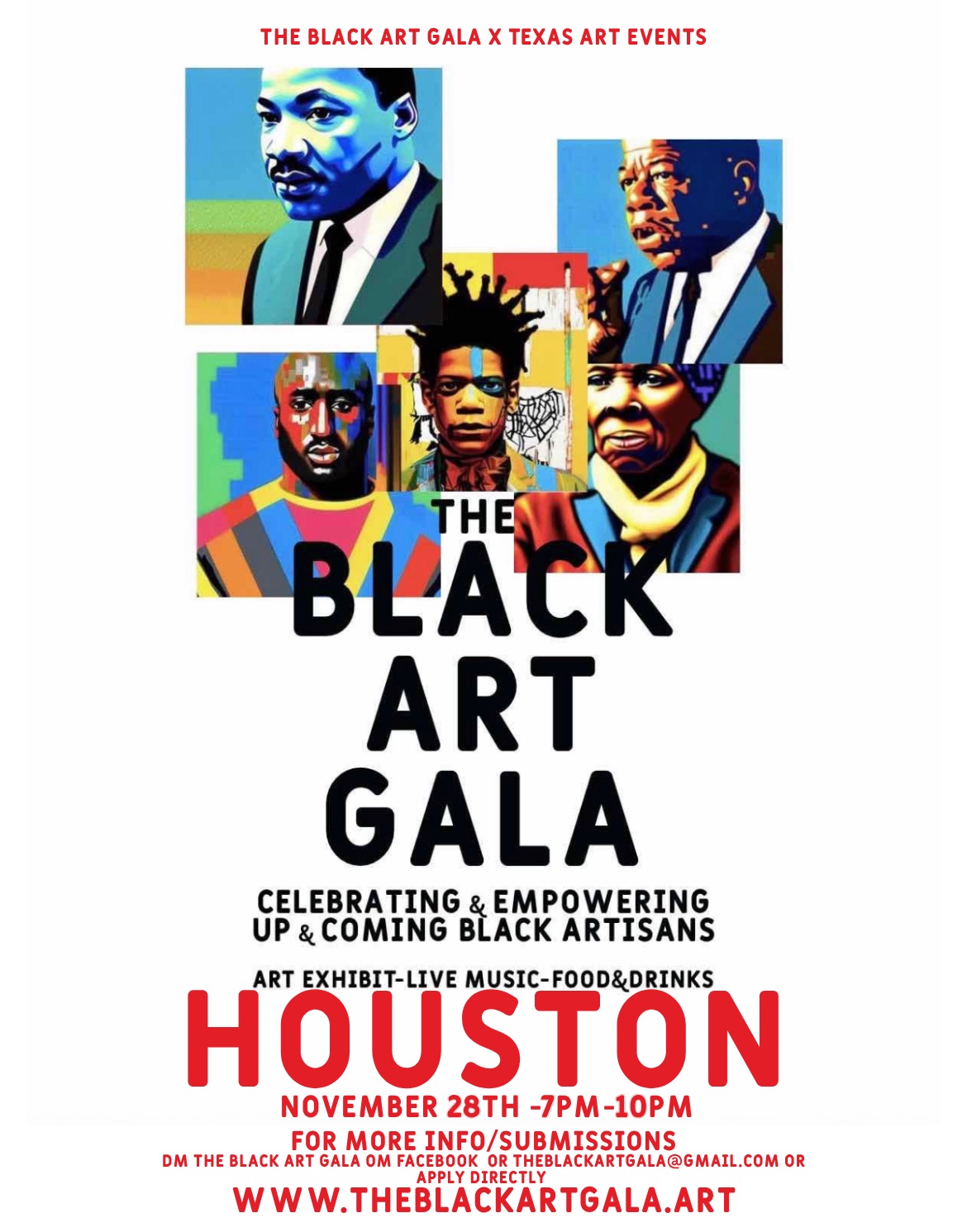 The Black Art Gala Facebook ad: THE BLACK ART GALA: Celebrating Black Artisans: Houston