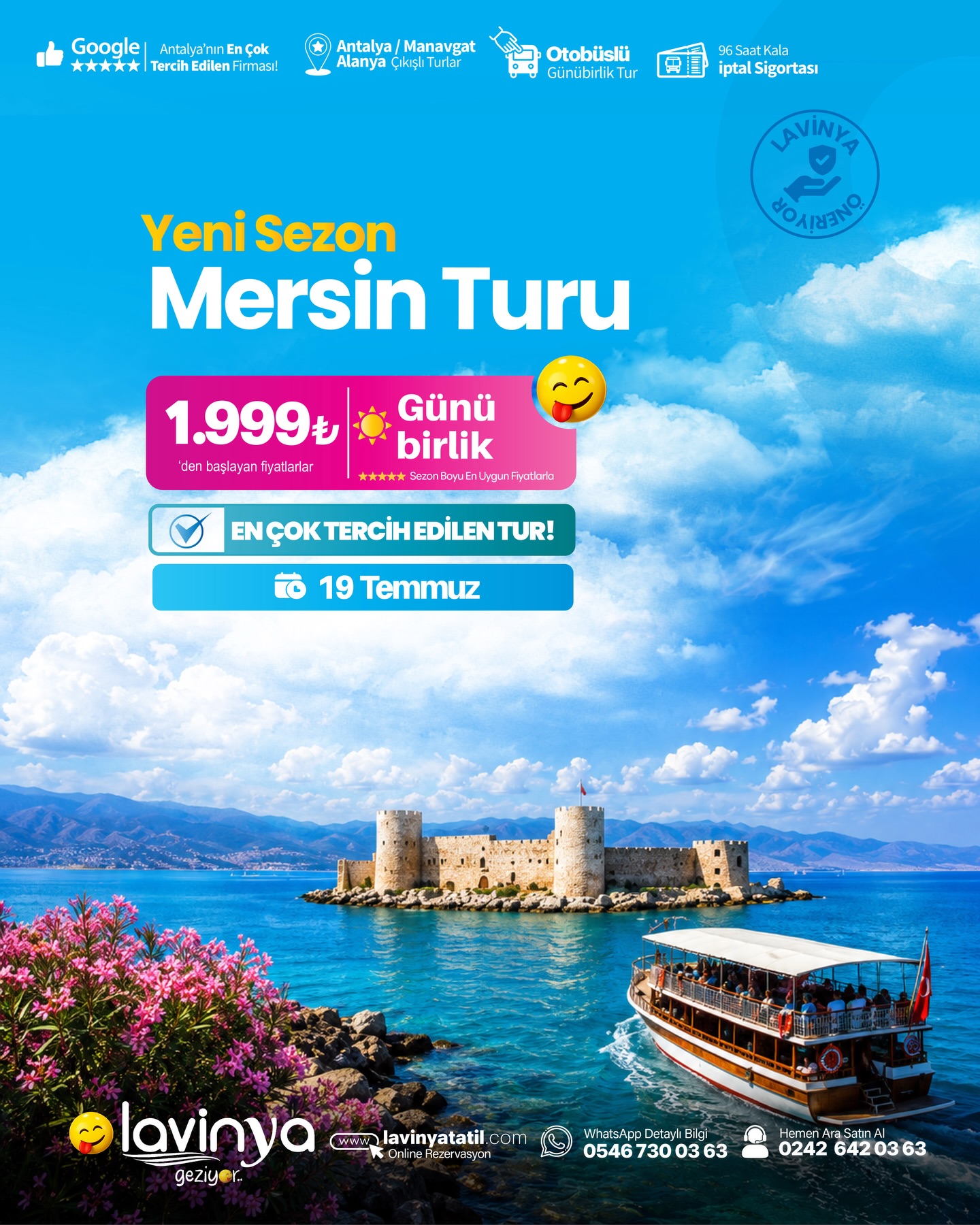 Lavinyatatil.com Facebook ad: MERSİN GÜNÜBİRLİK TURU