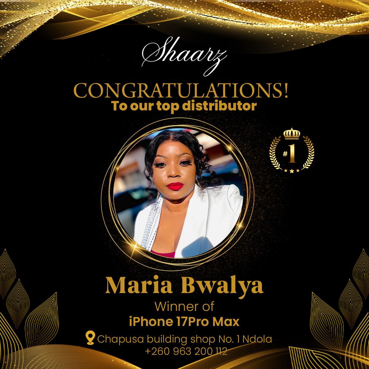 Shaarz Cosmetics Facebook ad: CHAMPIONS RECOGNIZED
