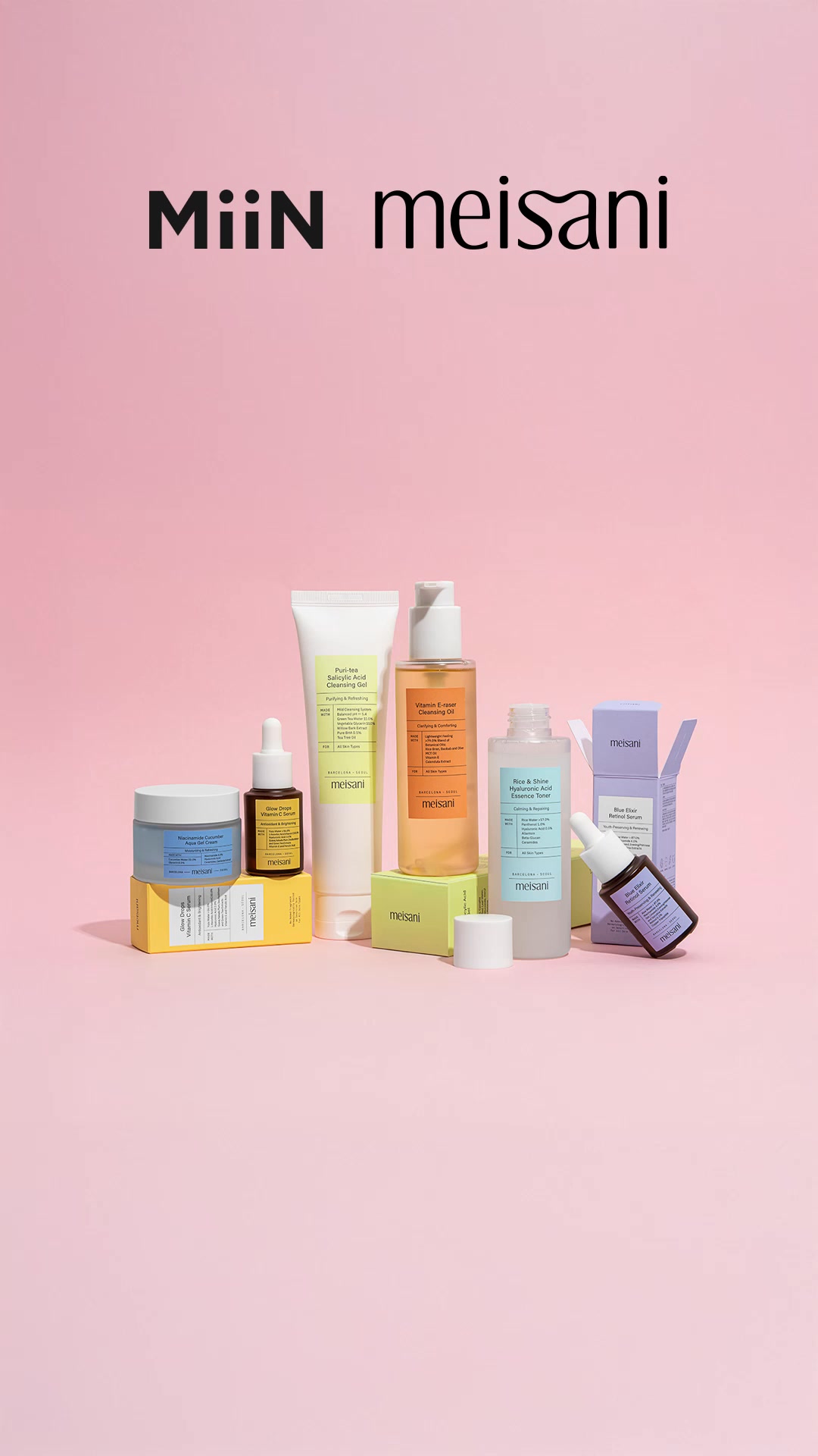 MiiN Korean Cosmetics Facebook ad: Cosmética efectiva y 100% vegana