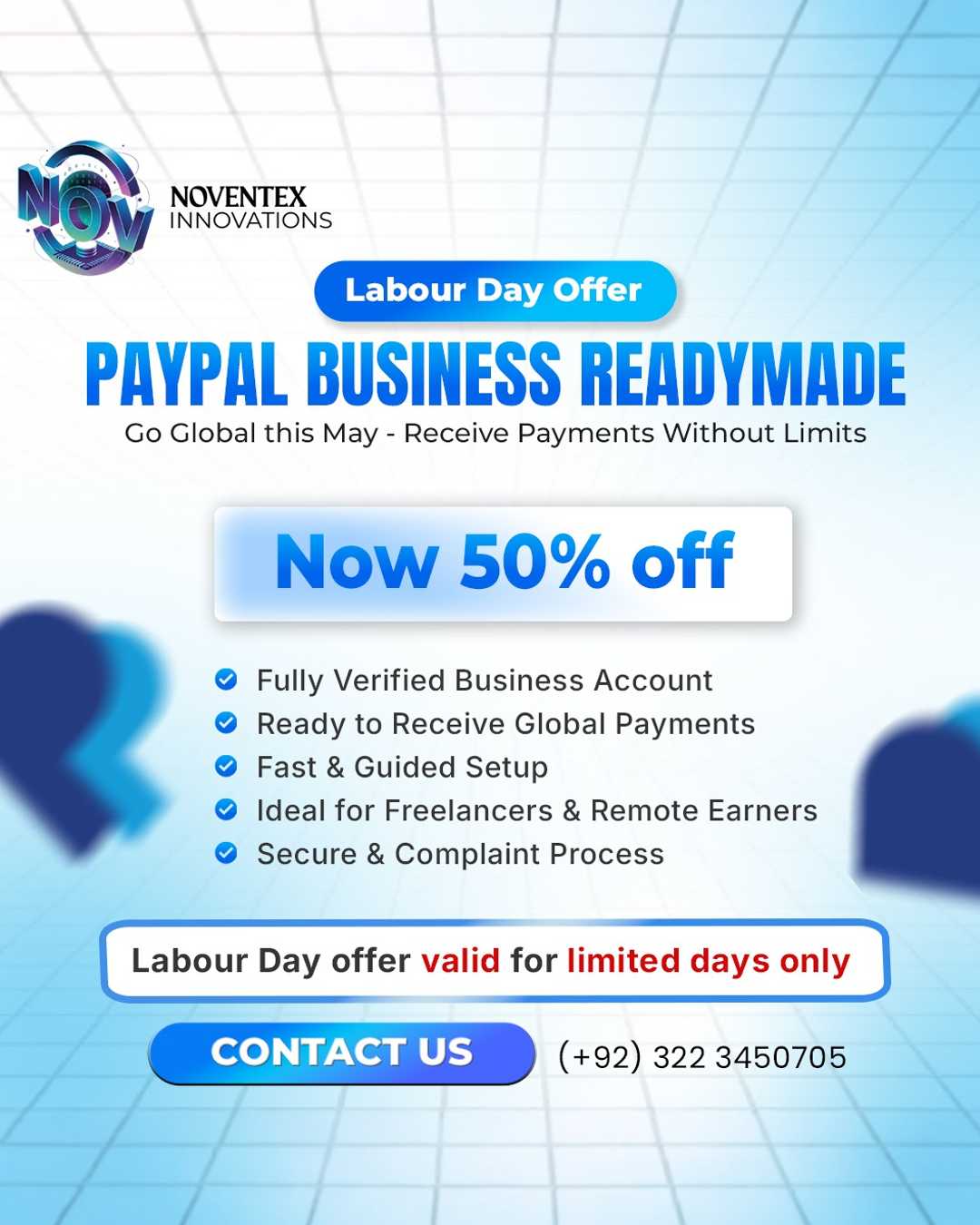Noventex Innovations Ltd Facebook ad: Get Verified PayPal BUISNESS ACCOUNT & Go Globalโฆ