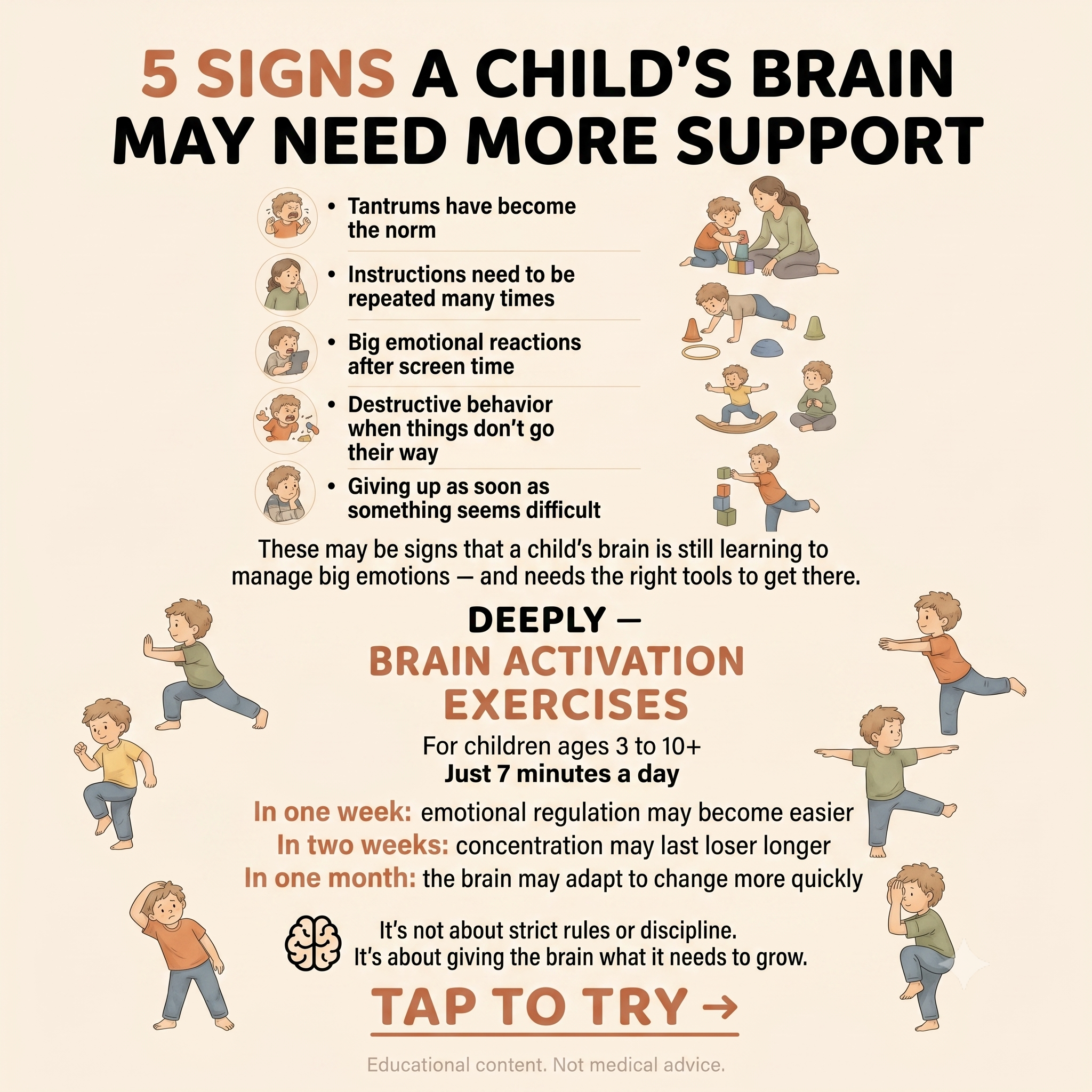 Gentle Toddler Parenting Facebook ad: Is your child developing on track?