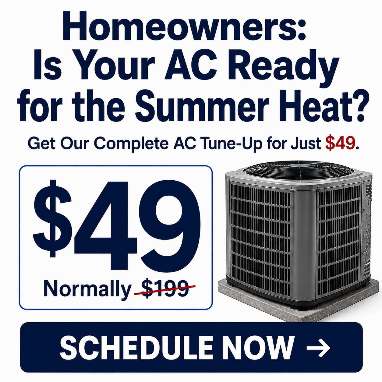 Precision Pipe and Climate HVAC Facebook ad: Same Day AC Repair - Done Right