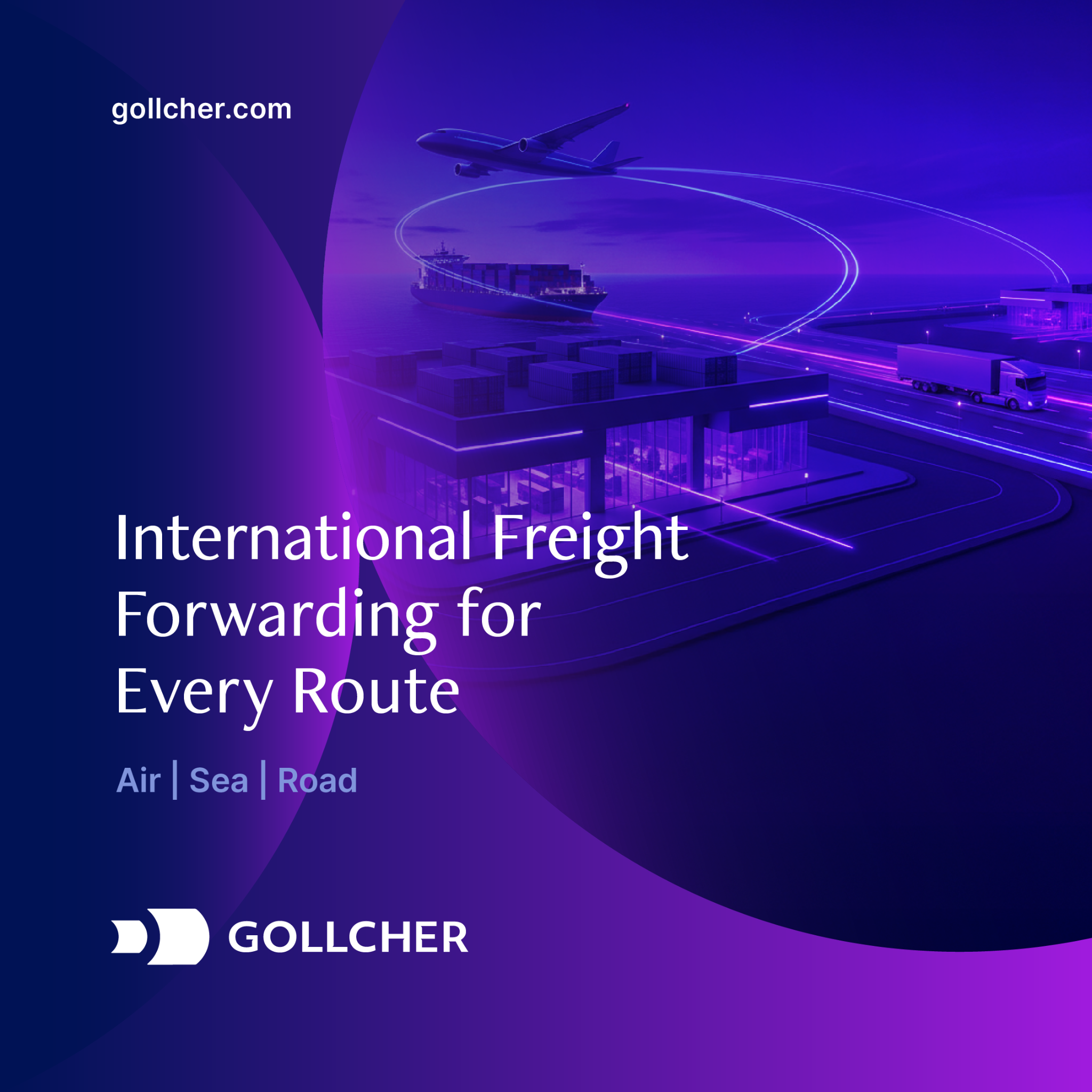 Gollcher Group Facebook ad: Freight Forwarding Services