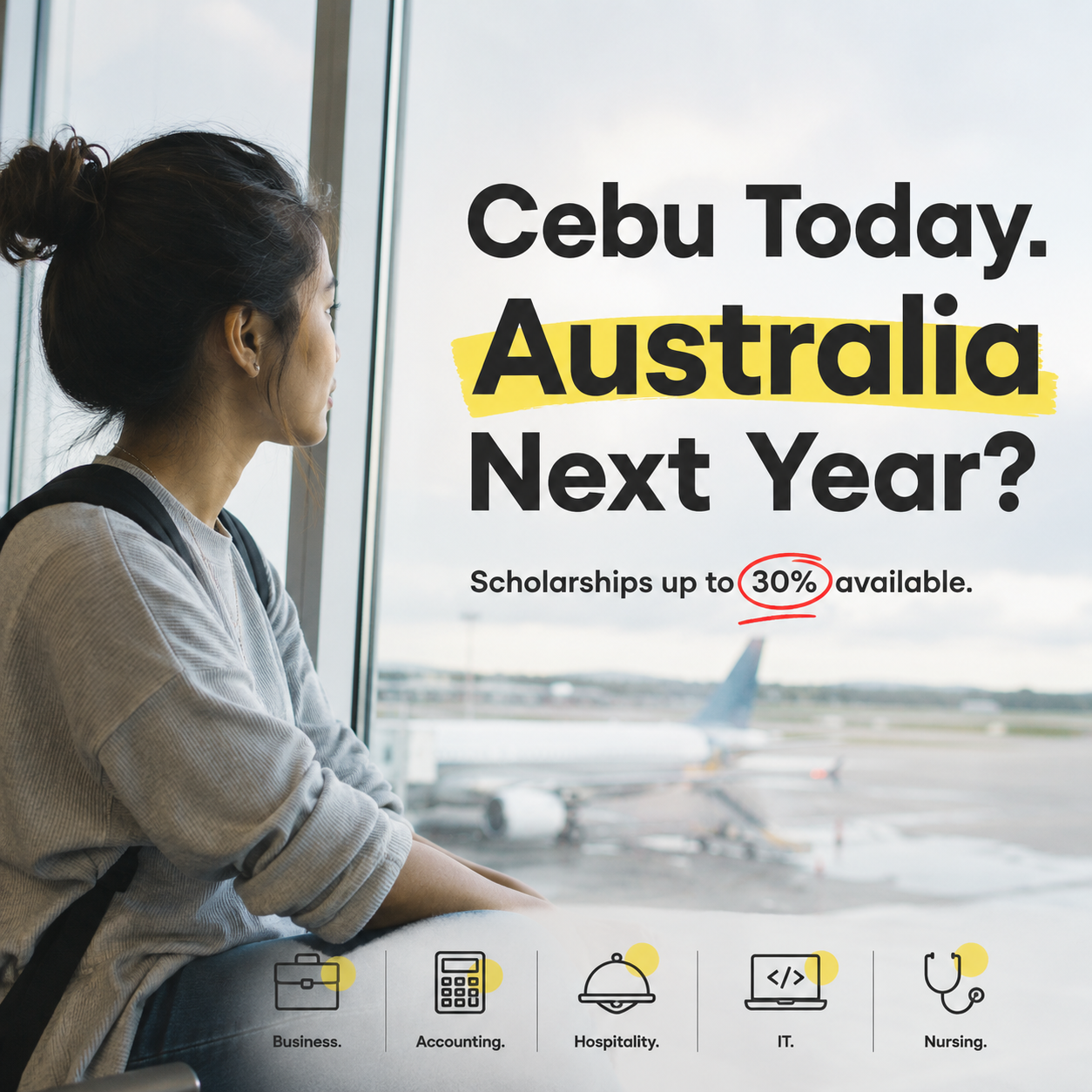 Ignite Education & Migration Philippines Facebook ad: Think Australia Is Too Expensive? Think Again.