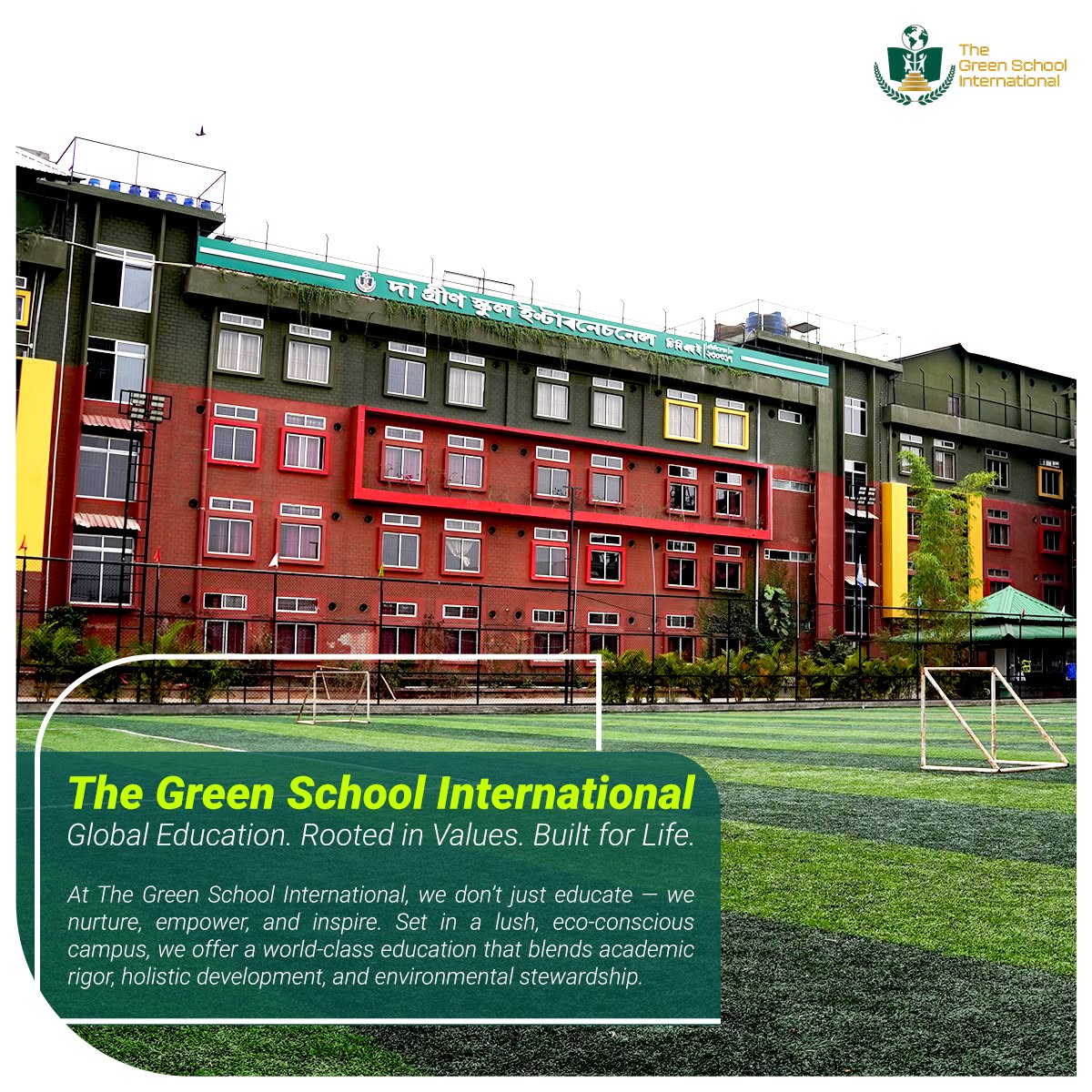 The Green School International, Guwahati Facebook ad: 𝐆𝐥𝐨𝐛𝐚𝐥 𝐄𝐝𝐮𝐜𝐚𝐭𝐢𝐨𝐧. 𝐑𝐨𝐨𝐭𝐞𝐝 𝐢𝐧…