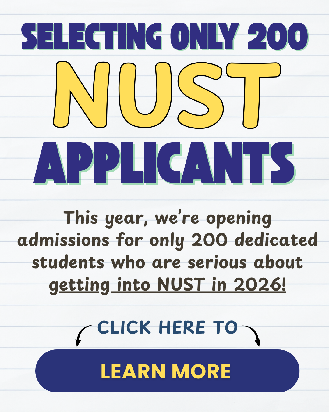 Maqsad Facebook ad: Want to get into NUST in 2026?