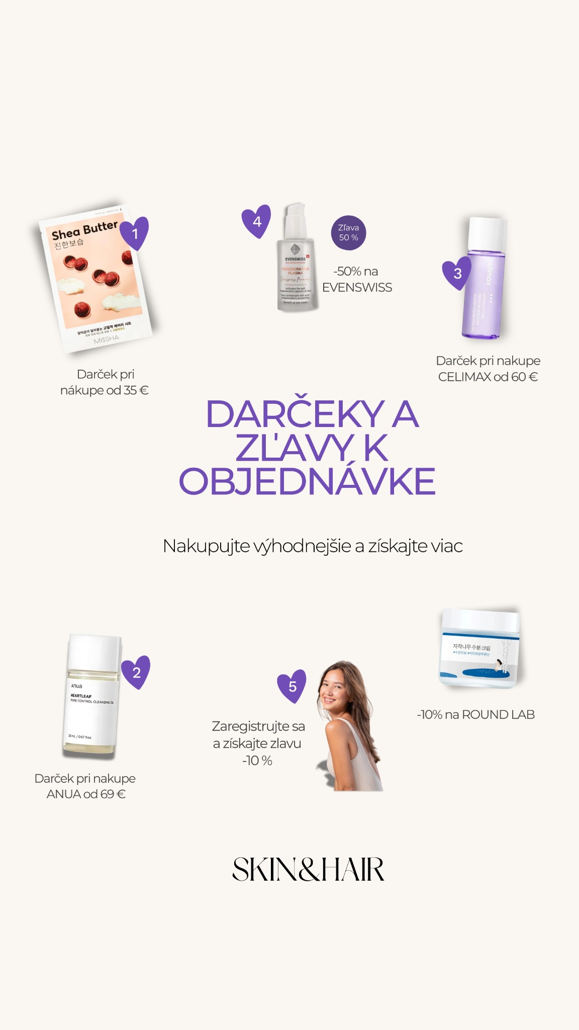 Skin&Hair Slovakia Facebook ad from Feb 20, 2026
