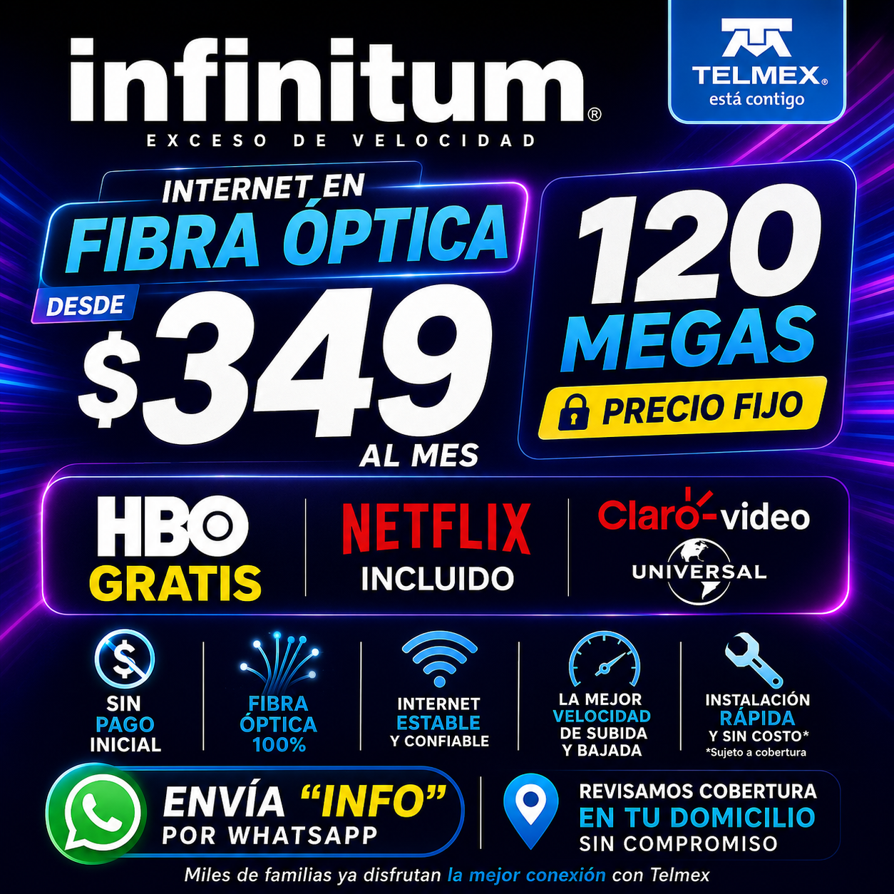 Tu Internet Sin Límite Facebook ad: ¡Cámbiate a Infinitum y mejora tu internet desde $349 al…