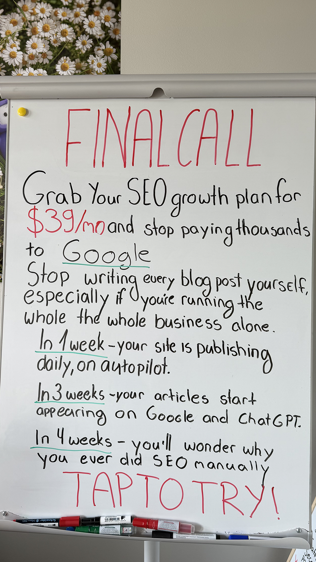 Soro SEO Facebook ad: Get buyers from Google
