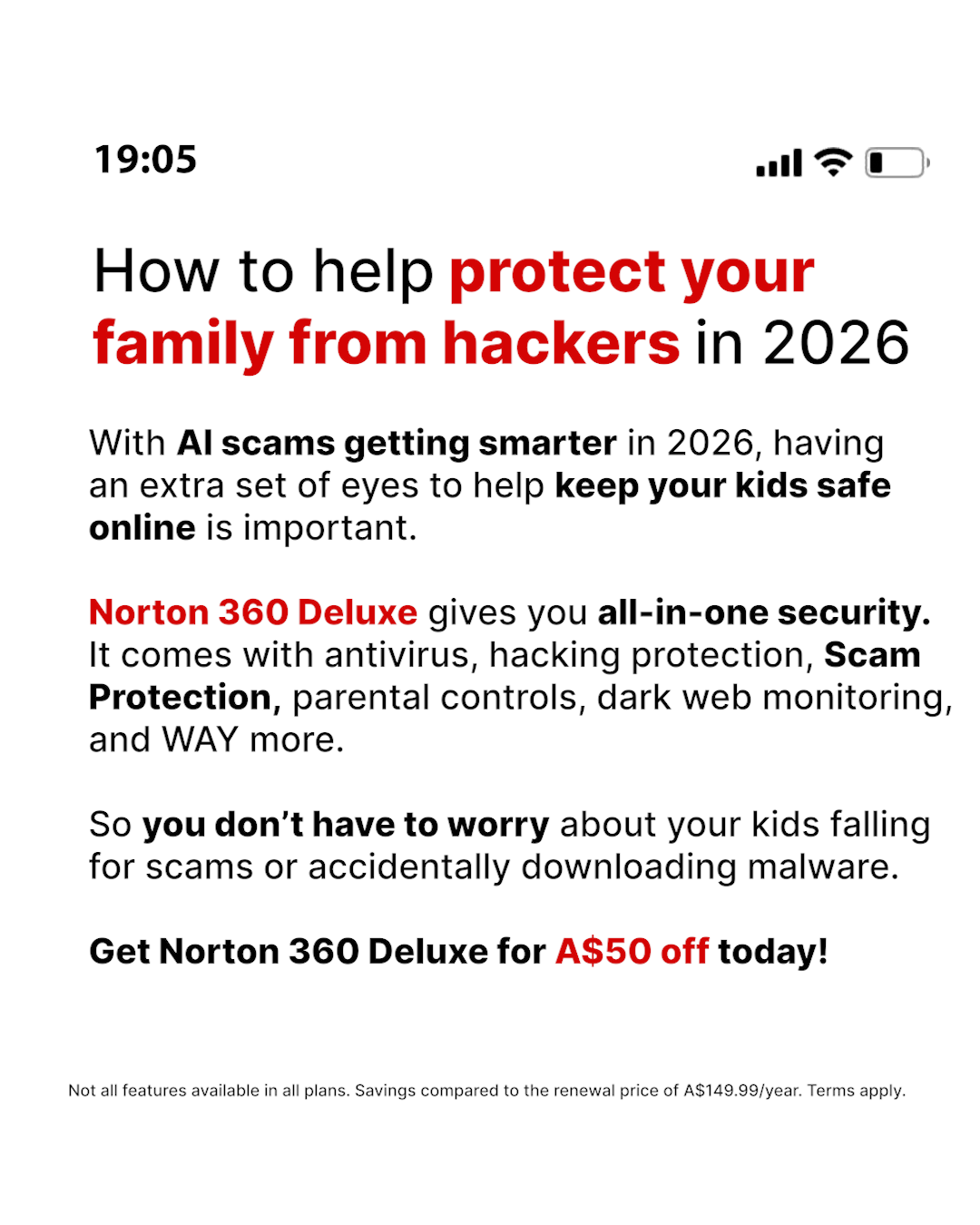 Norton Facebook ad