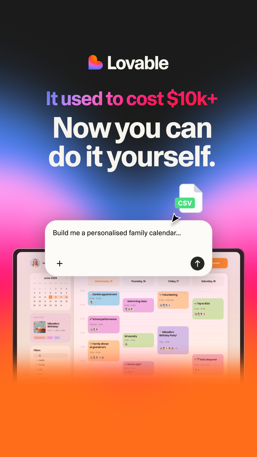 Lovable.dev Facebook ad