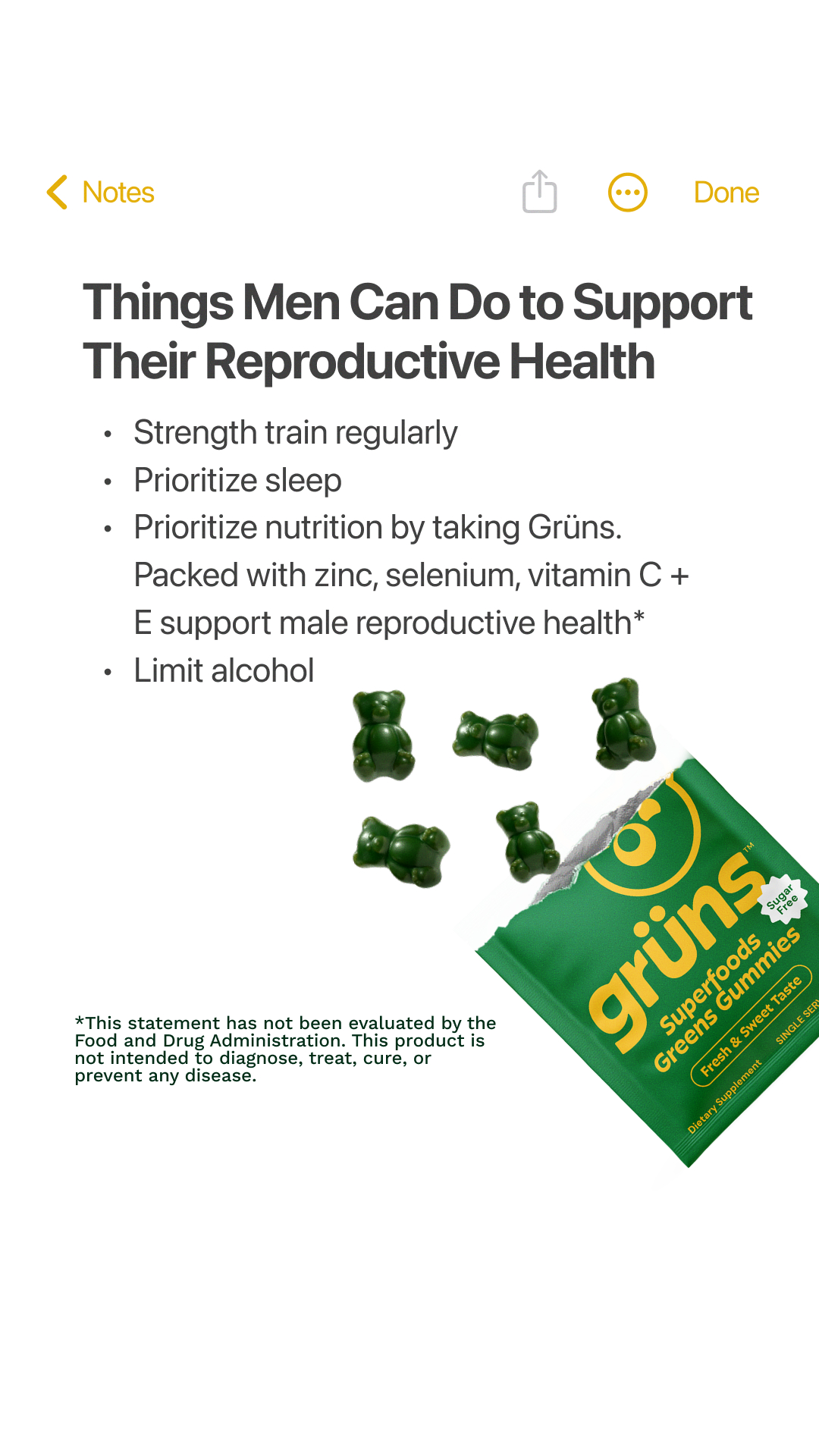 Grüns Facebook ad