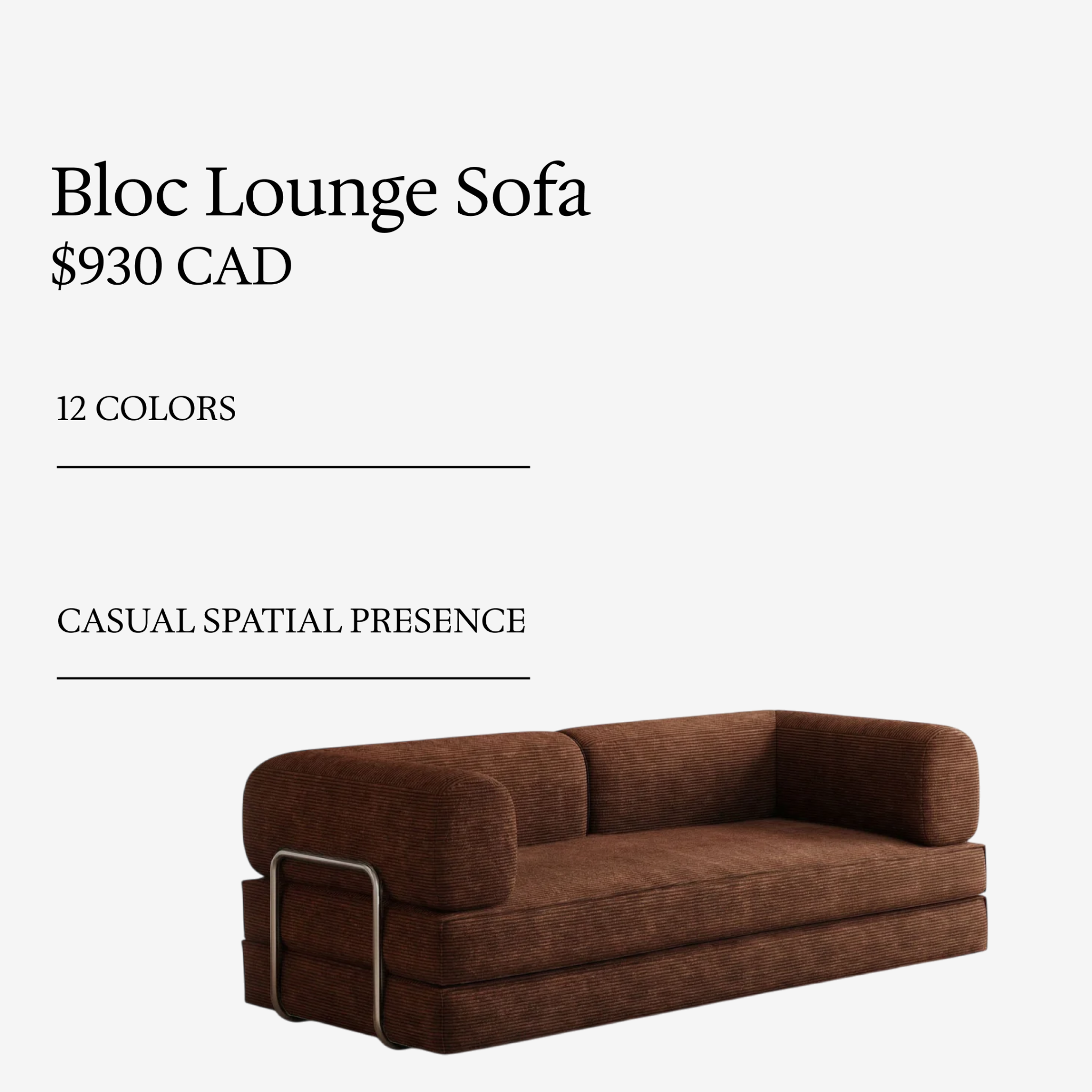 The Essential Facebook ad: Bloc Lounge Sofa