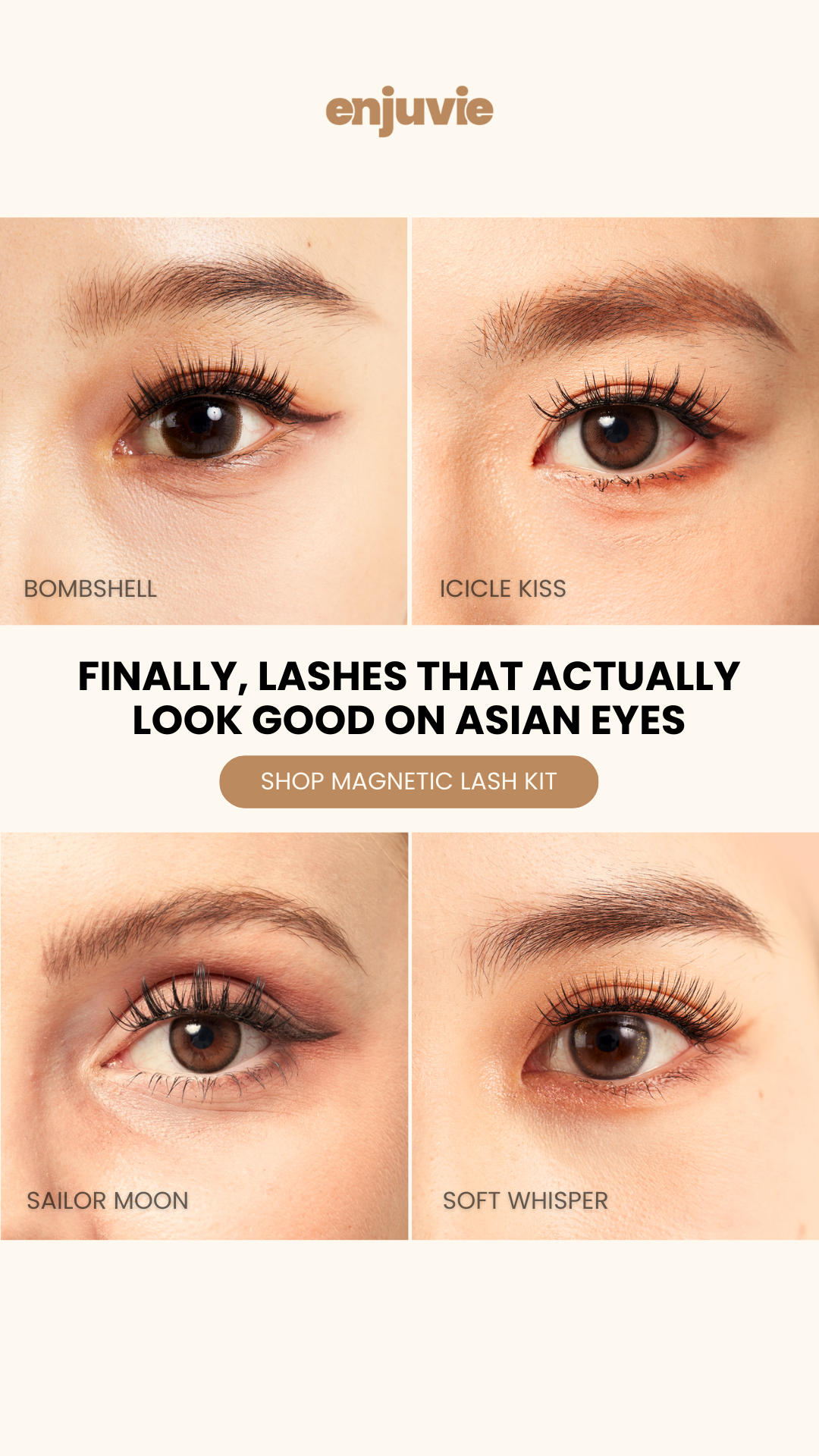 Enjuvie Facebook ad: Asian Beauty's Best-Kept Lash Secret Revealed