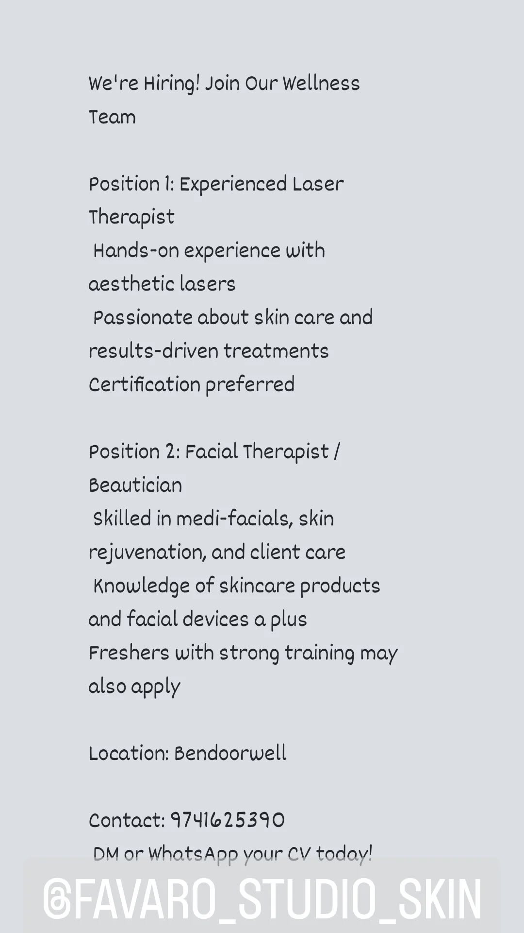 sa_pna Facebook ad: We're Hiring! Join Our Wellness Team
