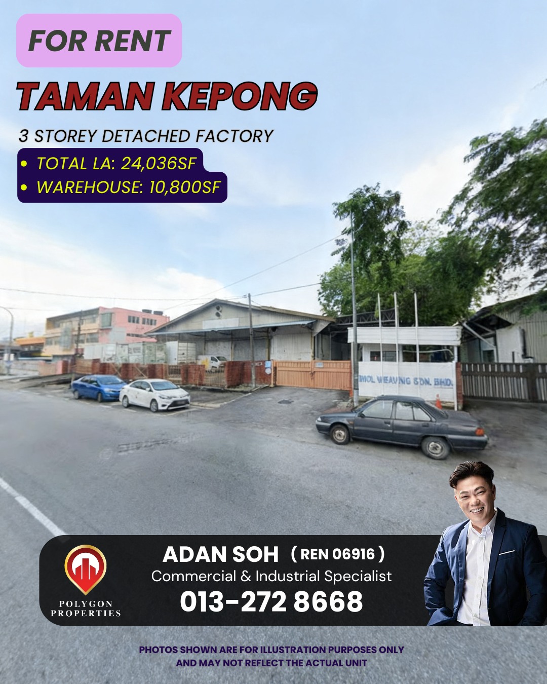 Hot Sale Facebook ad: FOR RENT | Taman Kepong Detached Factory