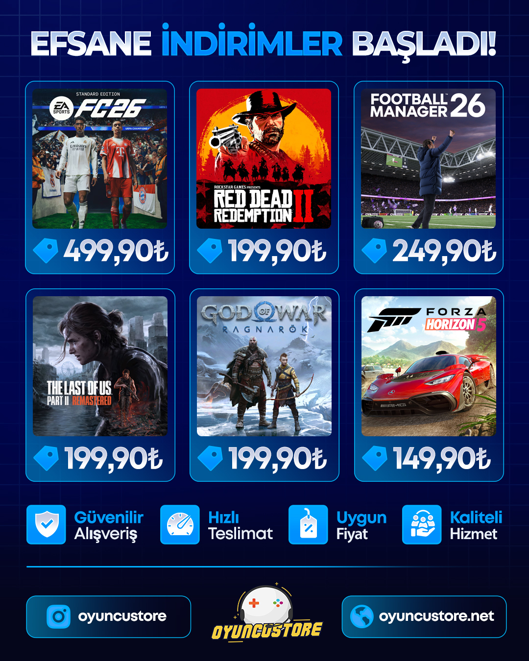 OYUNCUSTORE Facebook ad: Efsane indirimler başladı!