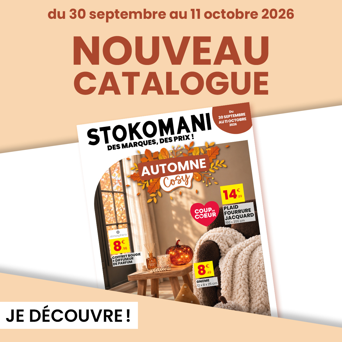 Stokomani Facebook ad: Du 30/09 au 11/10