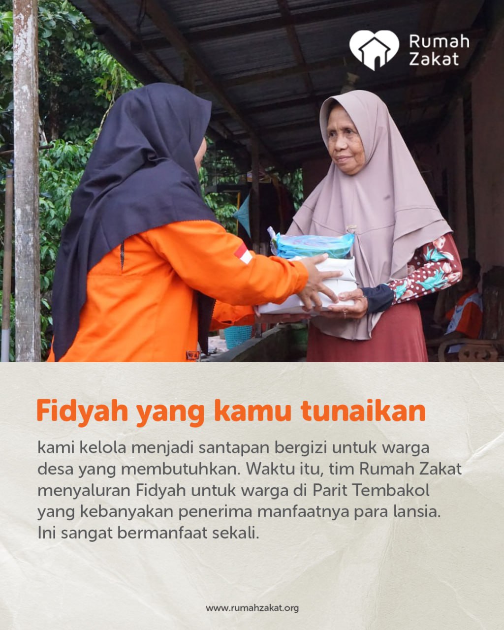 Rumah Zakat Facebook ad: Fidyah yang kamu tunaikan warga Desa Punggur Kecil…