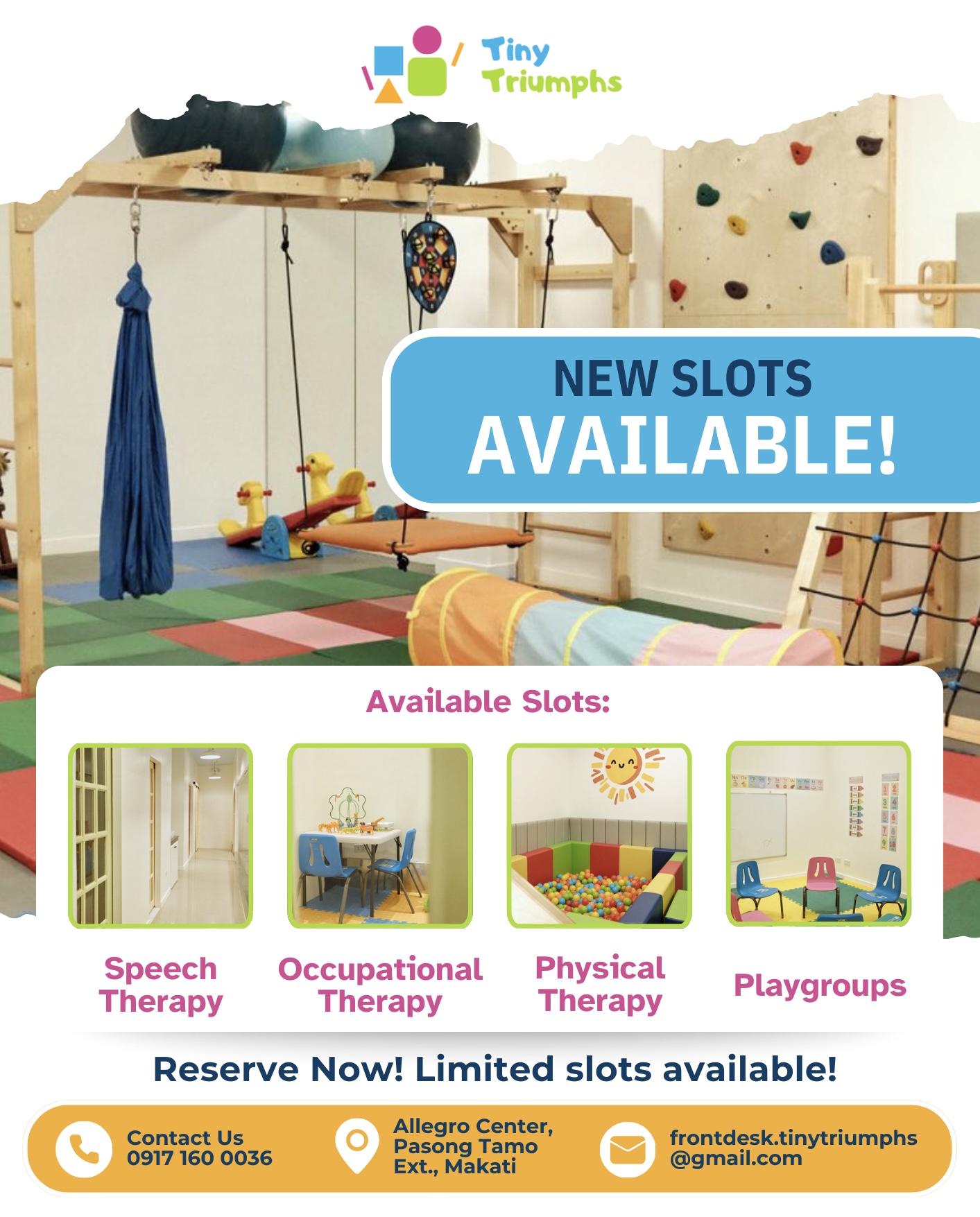 Tiny Triumphs Therapy Center Facebook ad: Chat with us