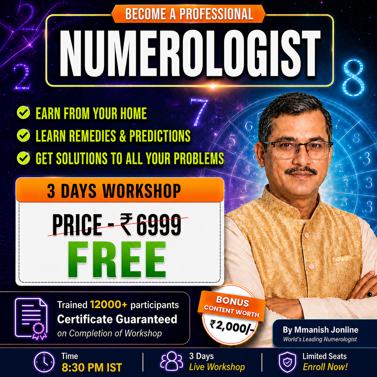 CossmicConnection Facebook ad: Learn Numerology & Create New Earning Opportunities From…